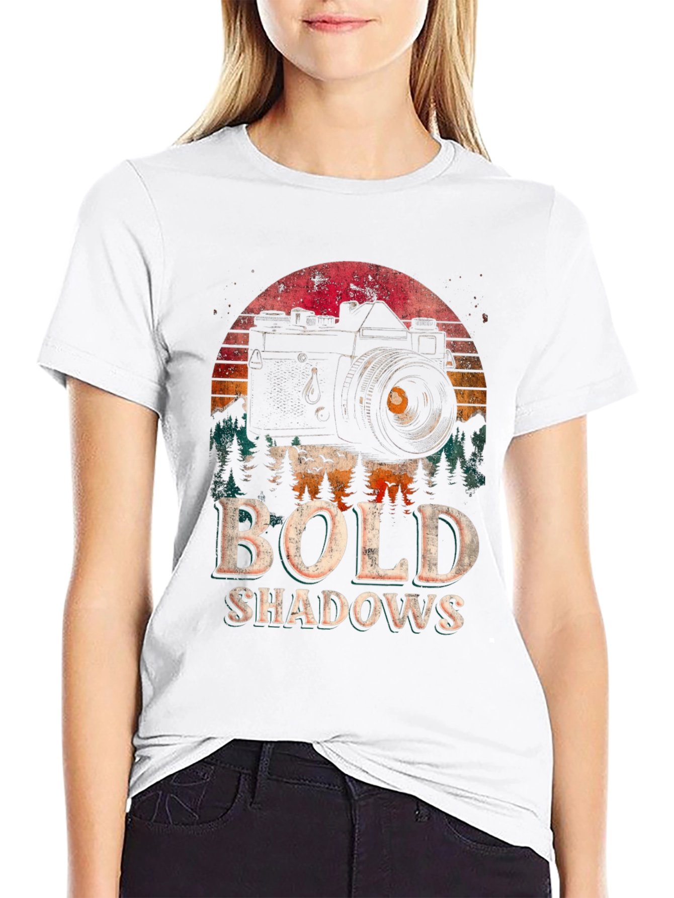 Bold Shadows Camera Graphic T-Shirt