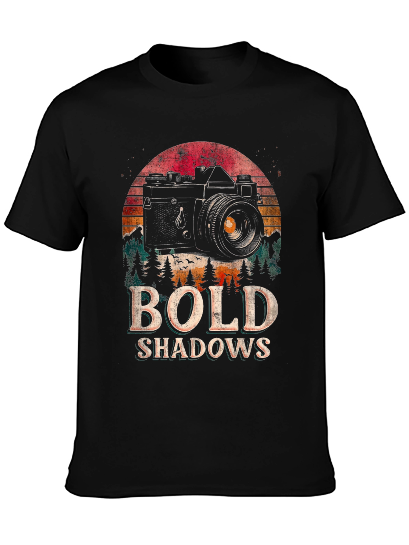 Bold Shadows Camera Graphic T-Shirt