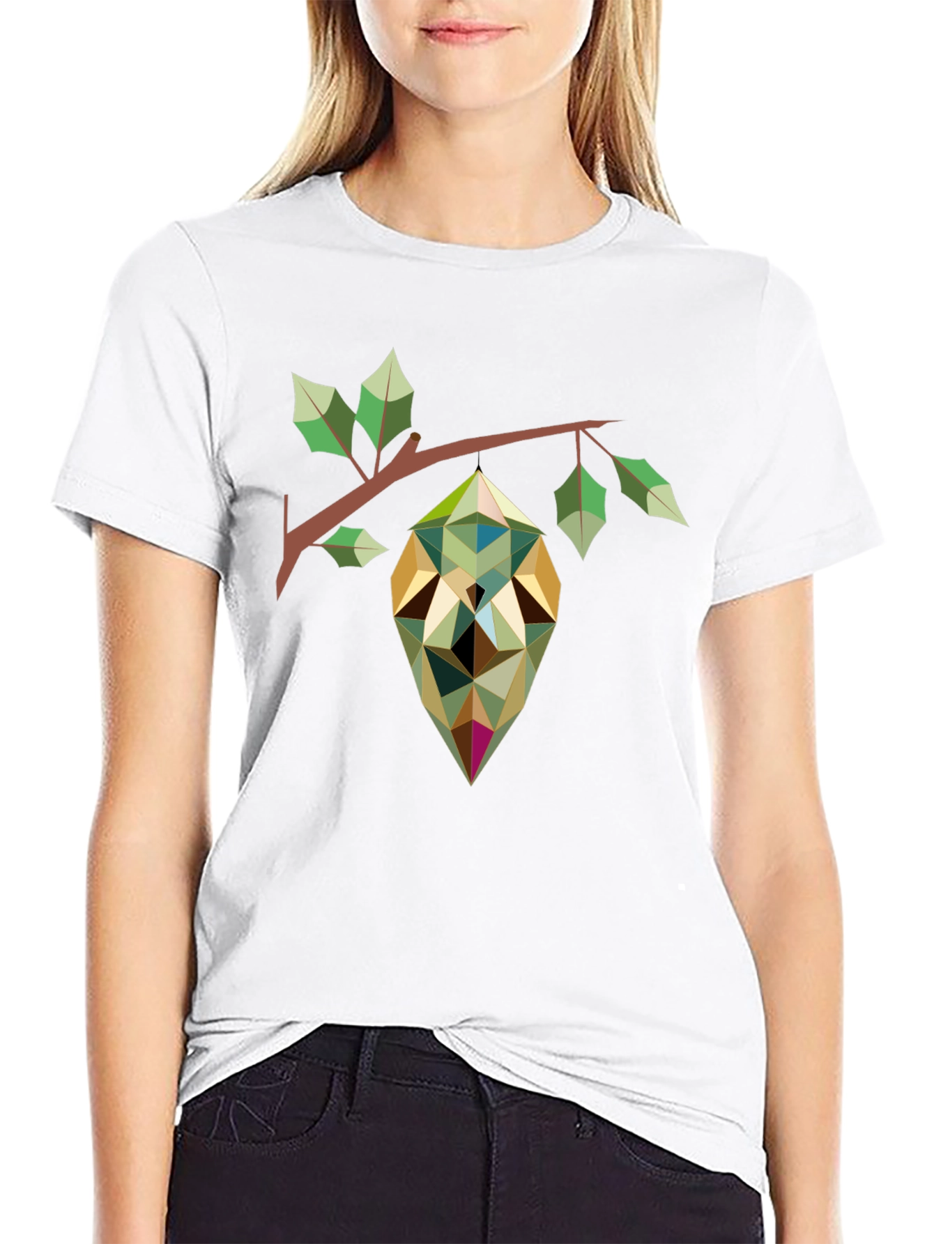 Geometric Pod Print Black T-Shirt