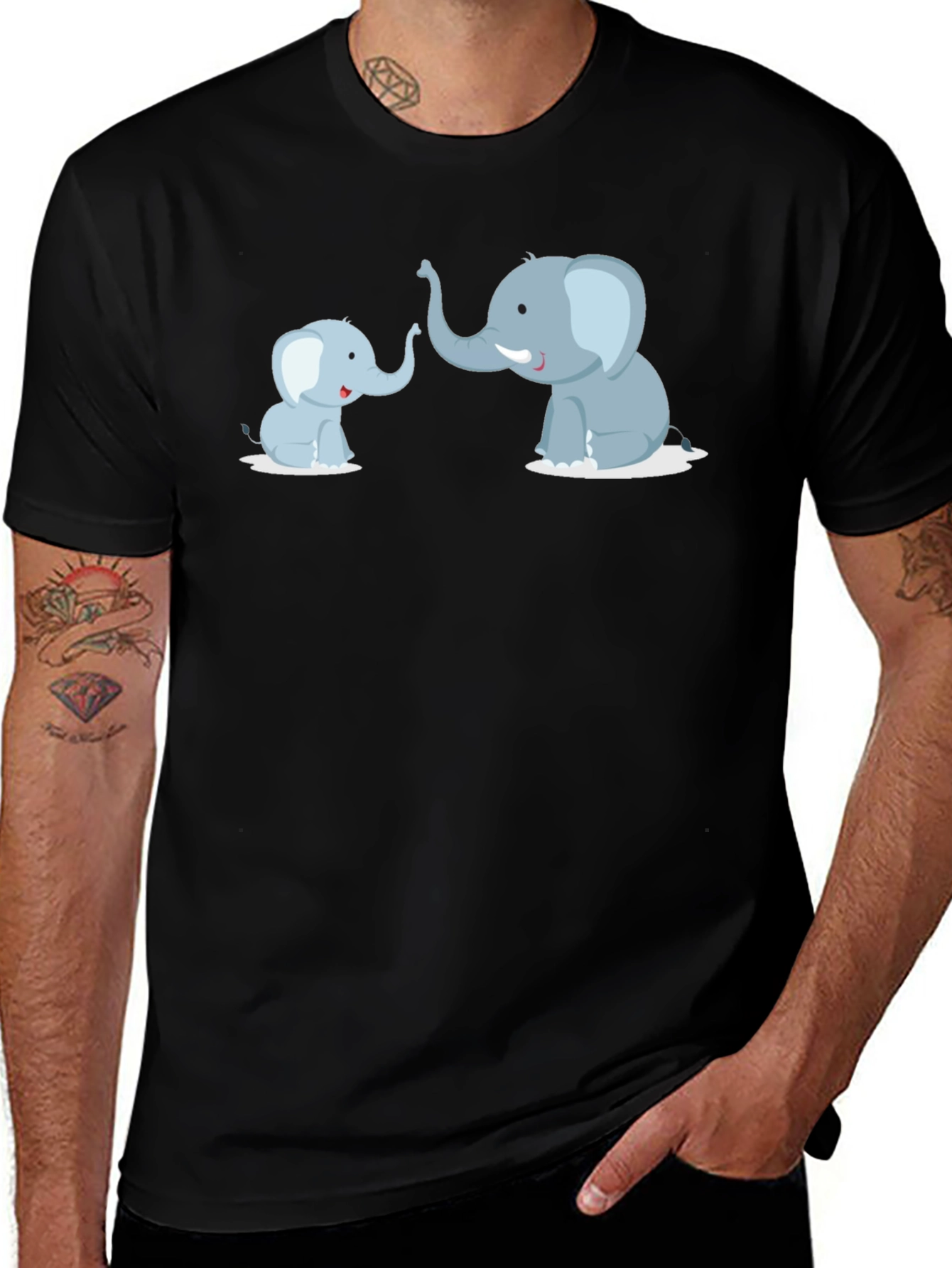 Elephant Family T-Shirt - Cute Graphic Tee