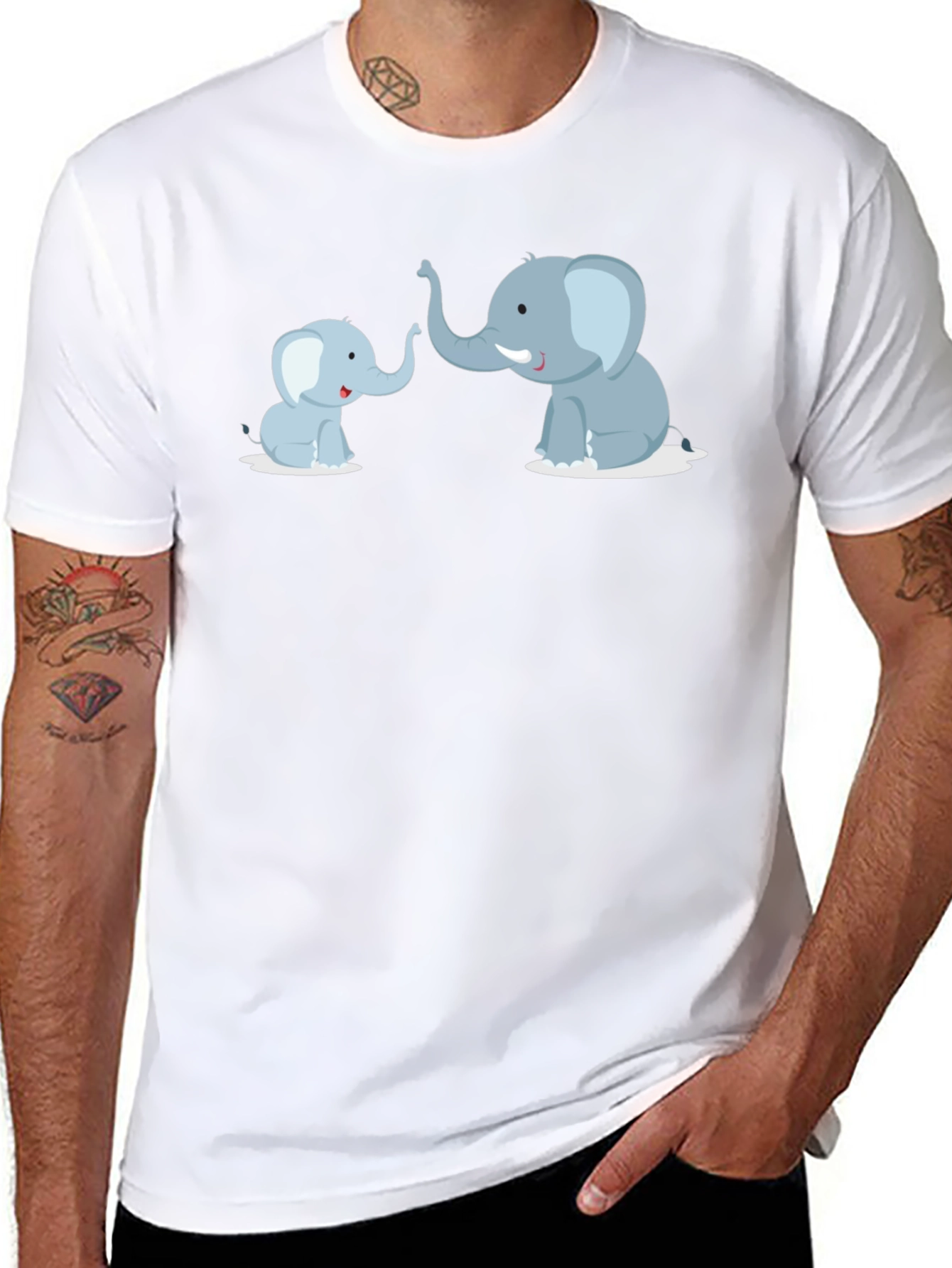 Elephant Family T-Shirt - Cute Graphic Tee