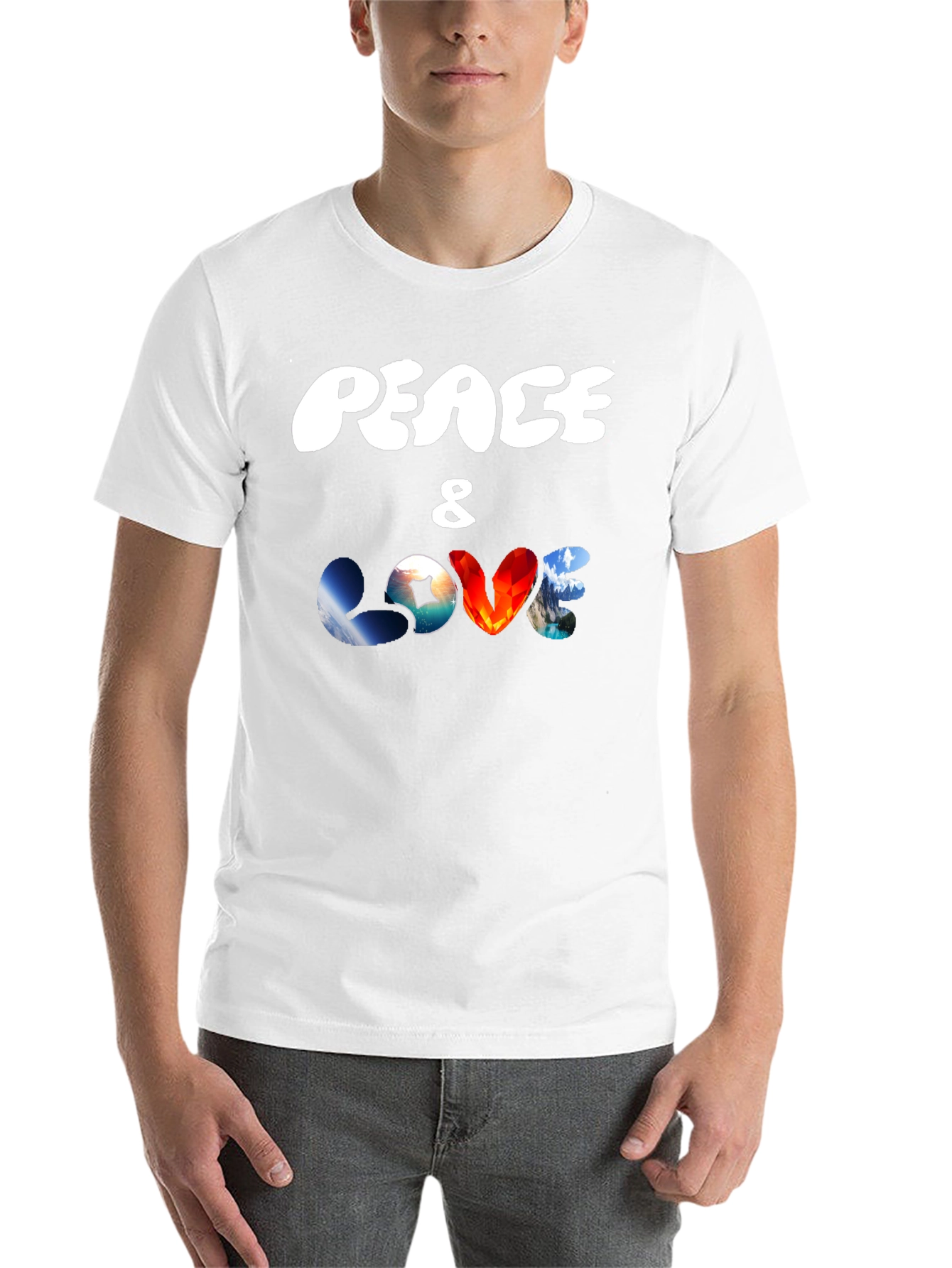 Peace & Love Graphic T-Shirt - Black