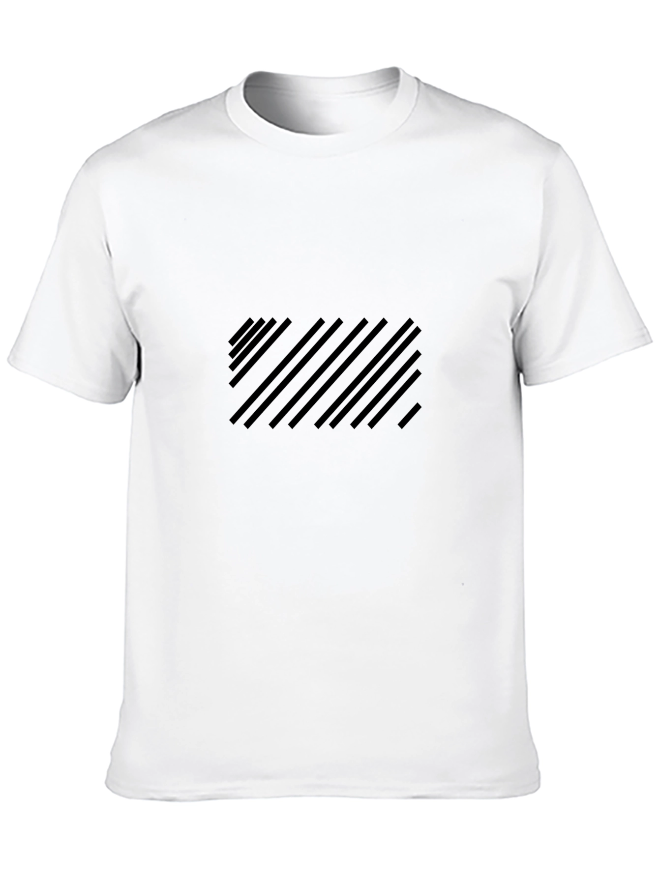 Mens Black Diagonal Stripe Pattern T-Shirt