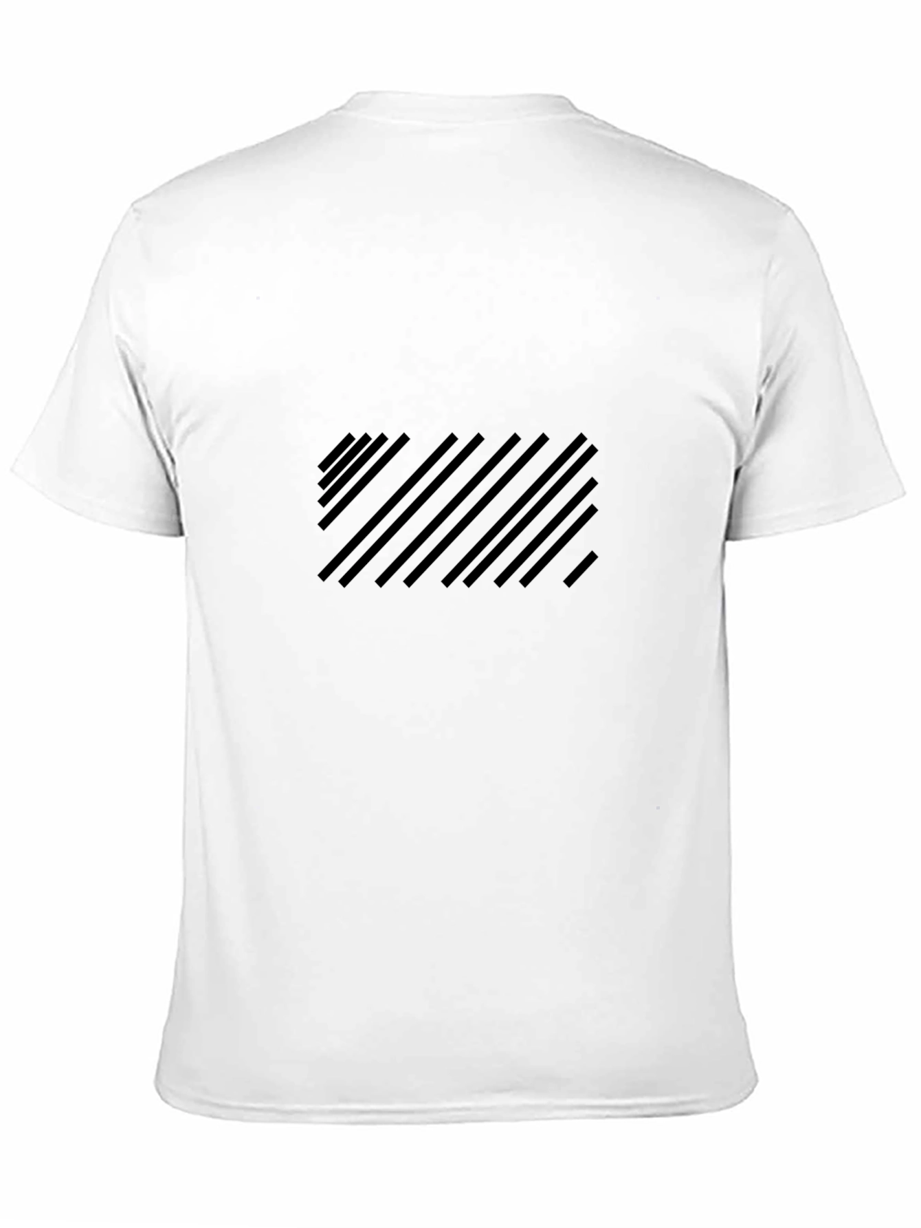 Mens Black Diagonal Stripe Pattern T-Shirt