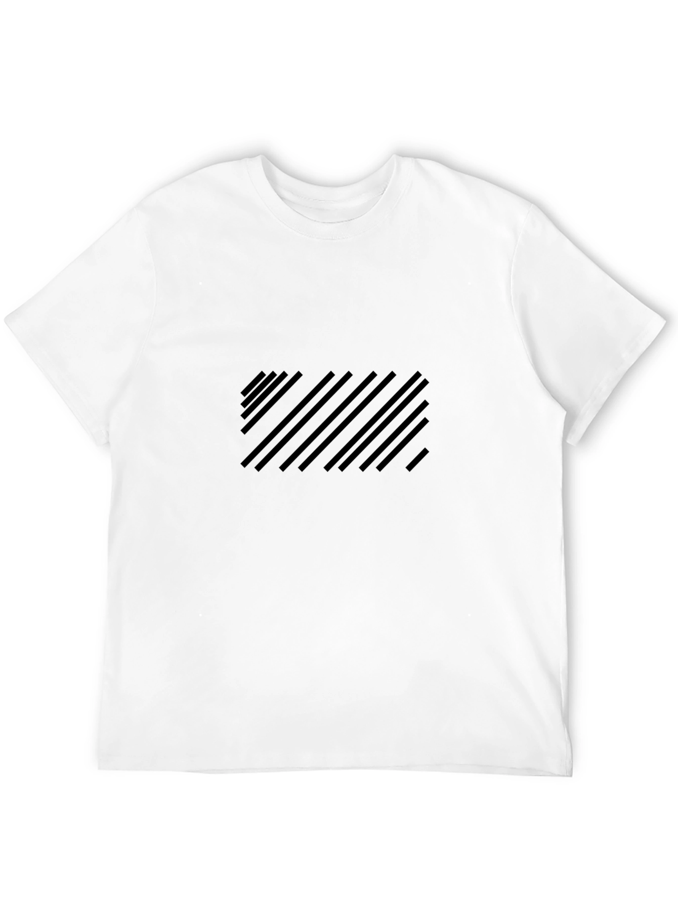Mens Black Diagonal Stripe Pattern T-Shirt