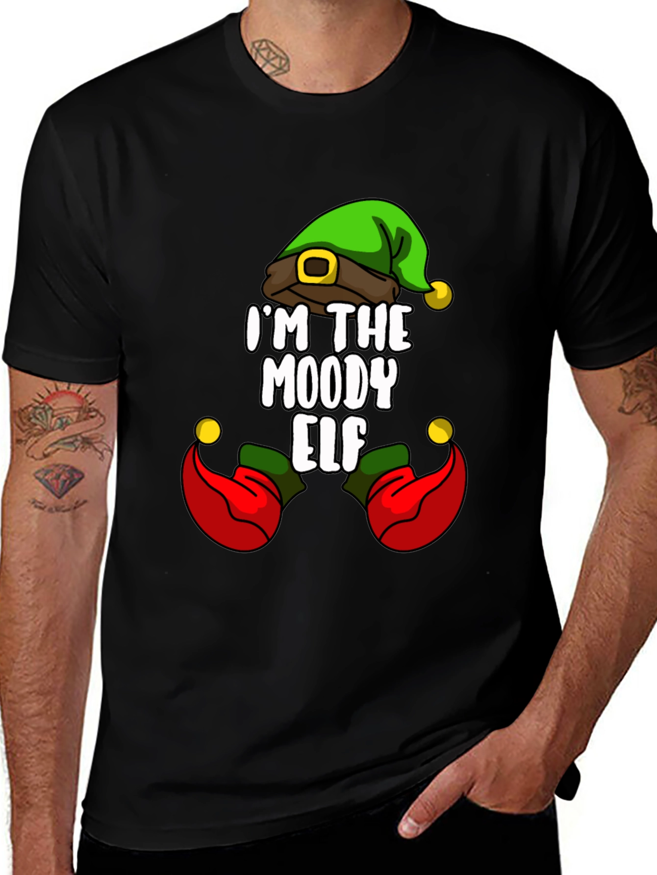 Moody Elf T-Shirt - Funny Christmas Tee