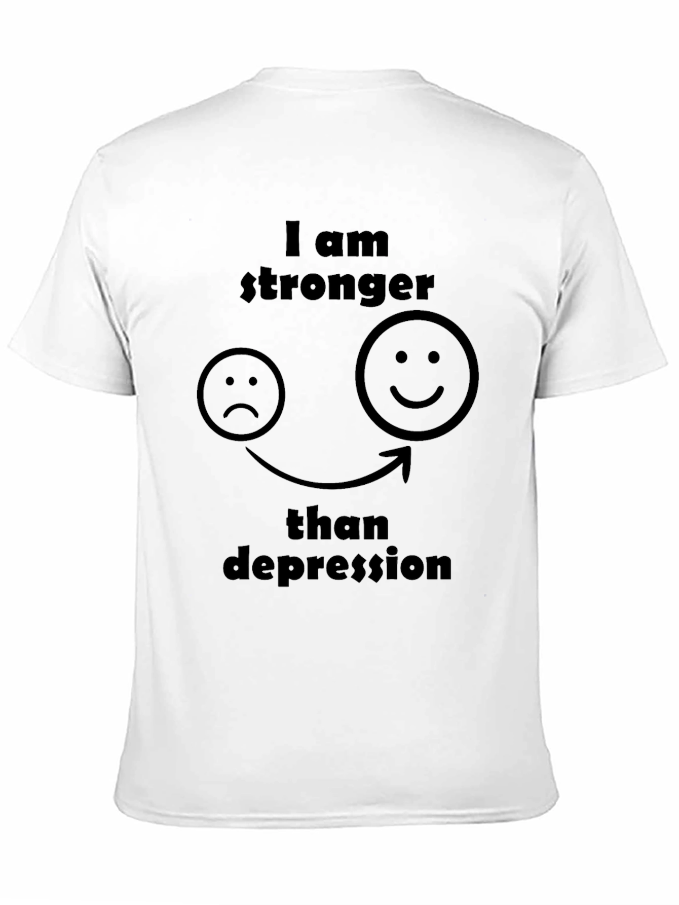 Stronger Than Depression Black Graphic T-Shirt