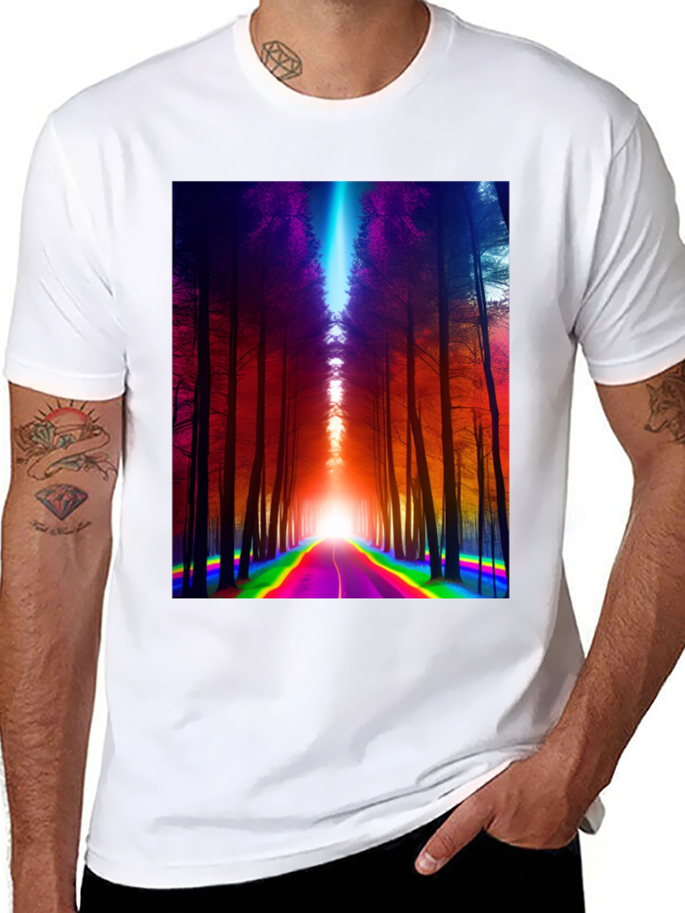 Rainbow Road Forest Graphic Tee