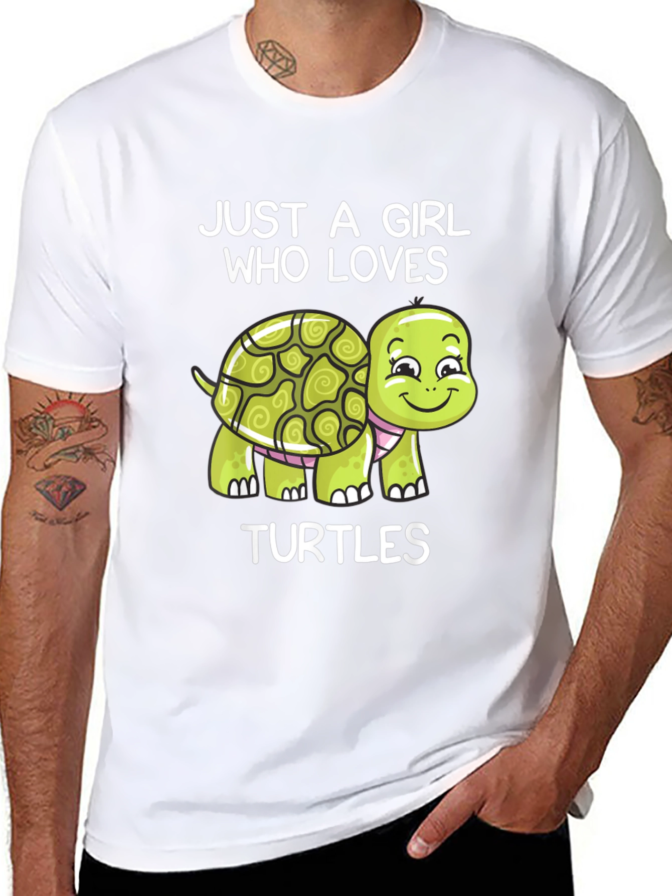 Girl Who Loves Turtles Black T-Shirt