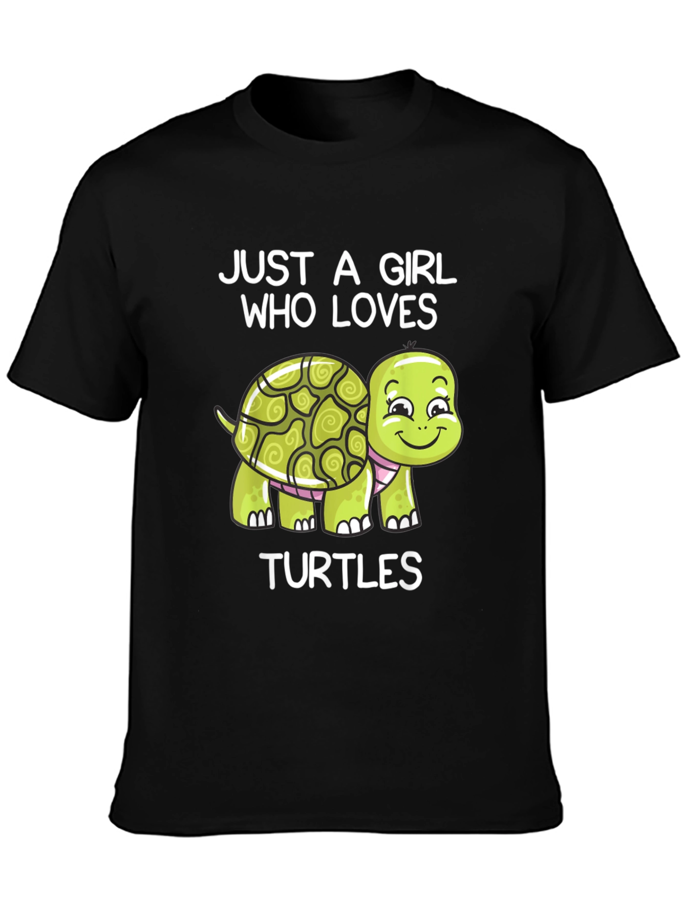 Girl Who Loves Turtles Black T-Shirt