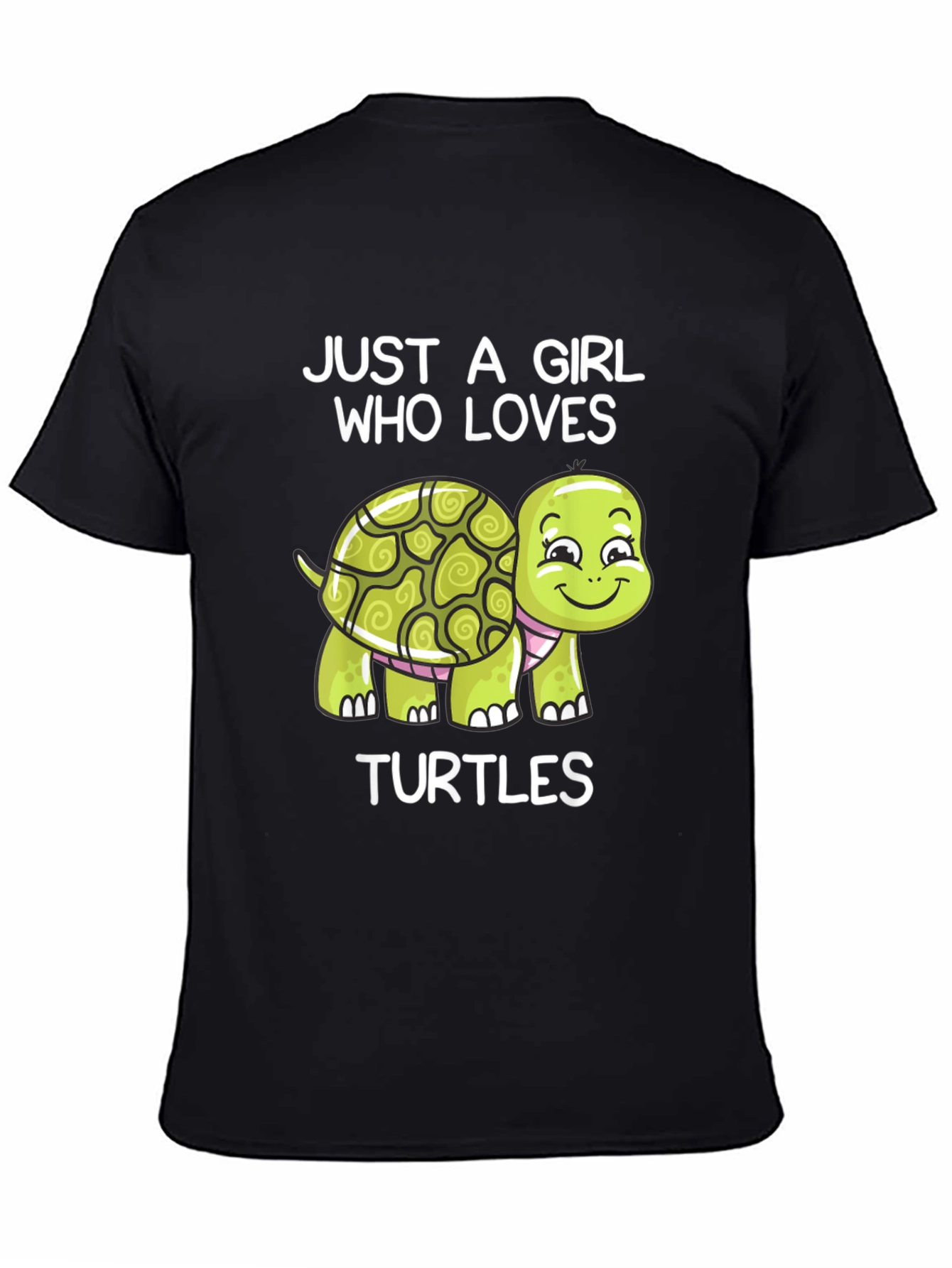 Girl Who Loves Turtles Black T-Shirt