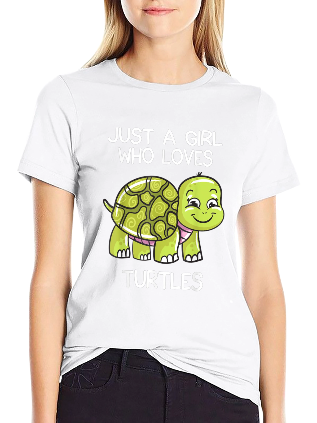 Girl Who Loves Turtles Black T-Shirt