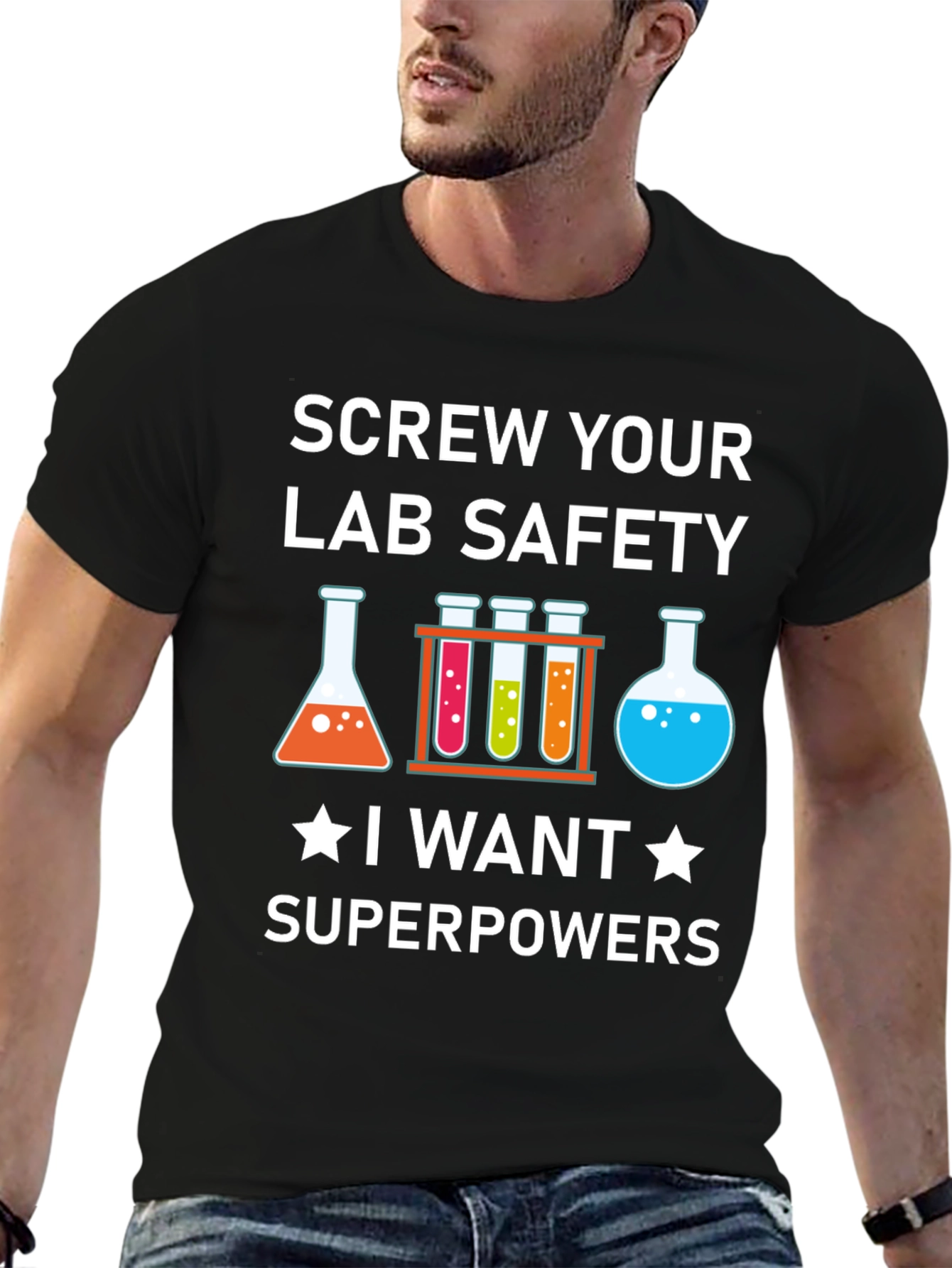 Screw Your Lab Safety T-Shirt: Superpowers Graphic Tee