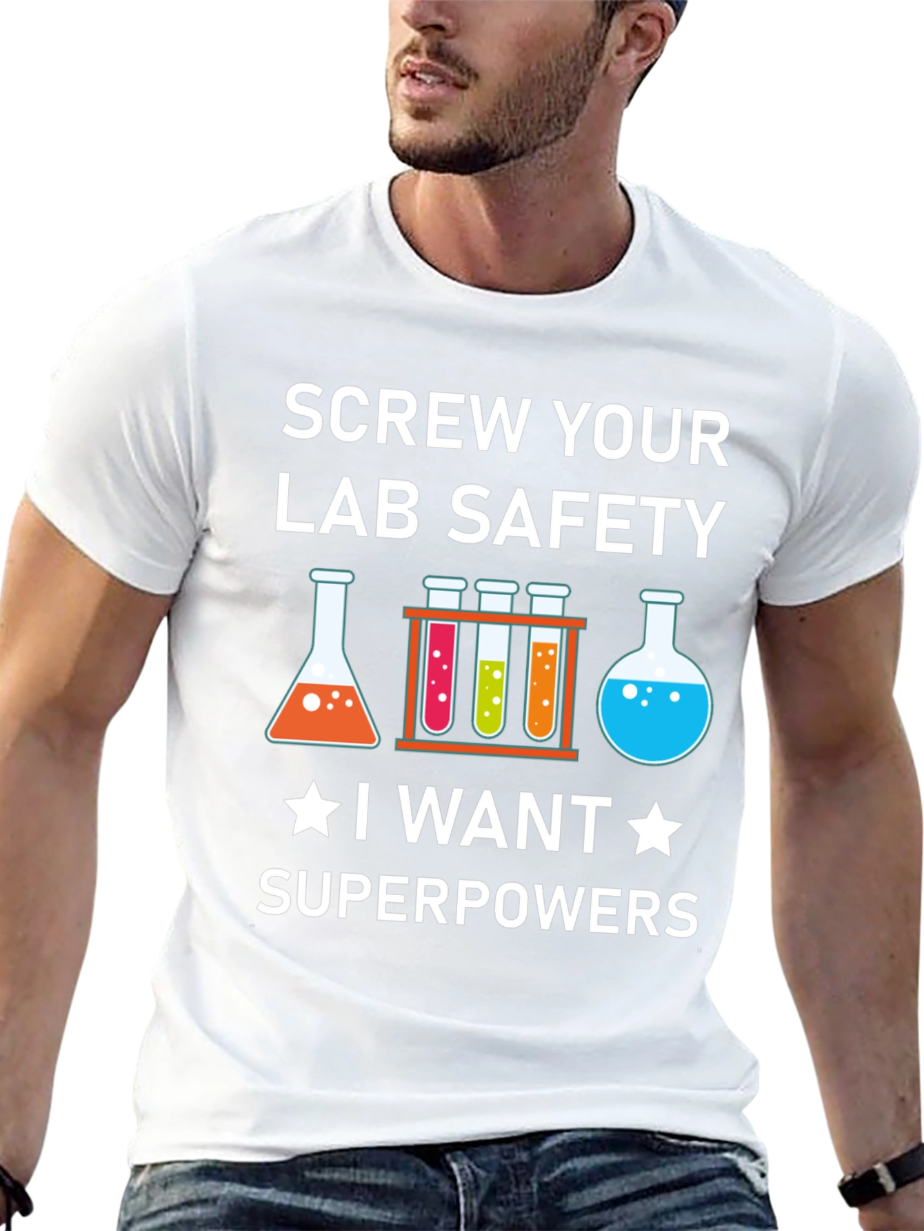 Screw Your Lab Safety T-Shirt: Superpowers Graphic Tee