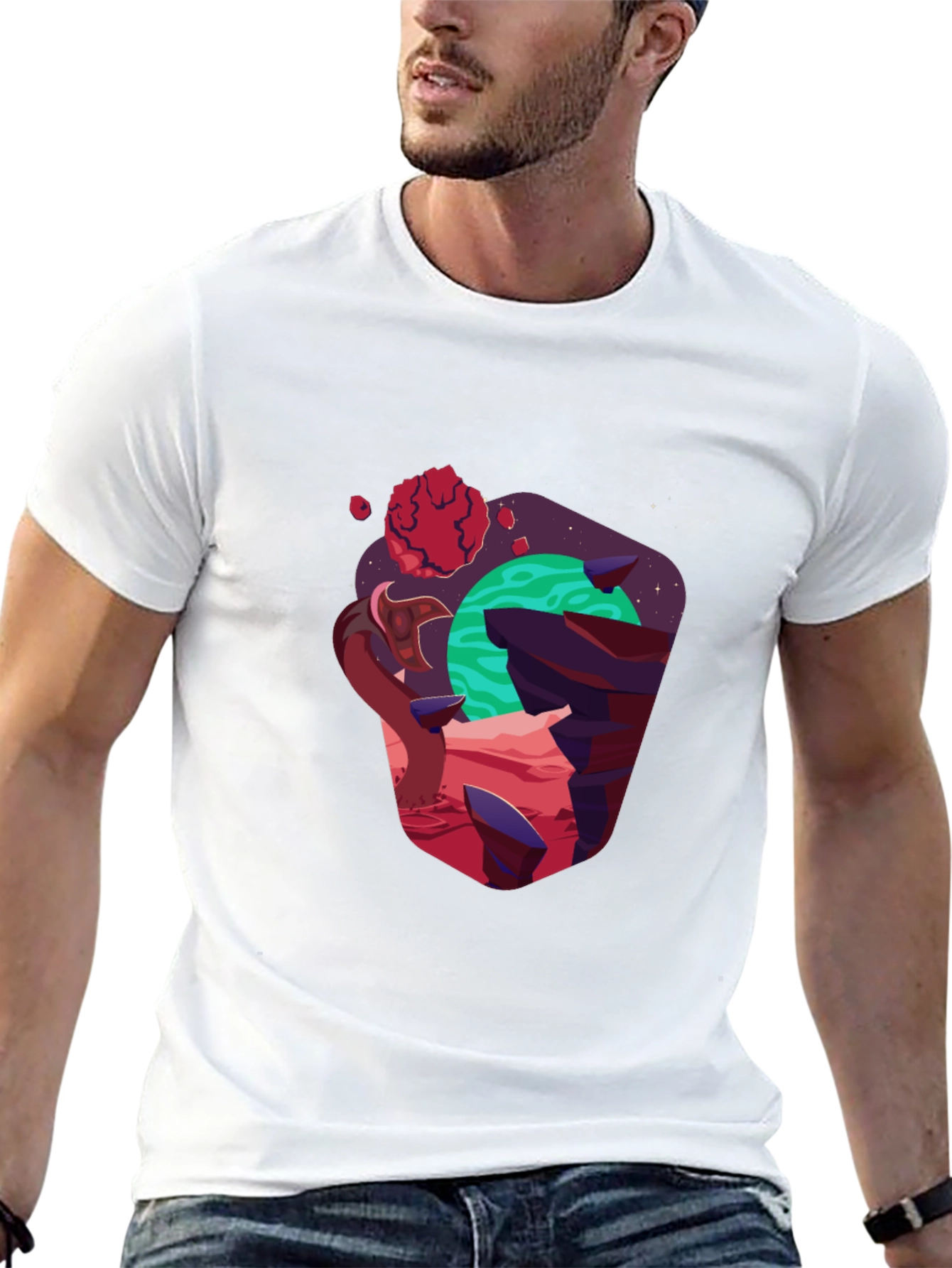 Cosmic Planet Graphic Black T-Shirt