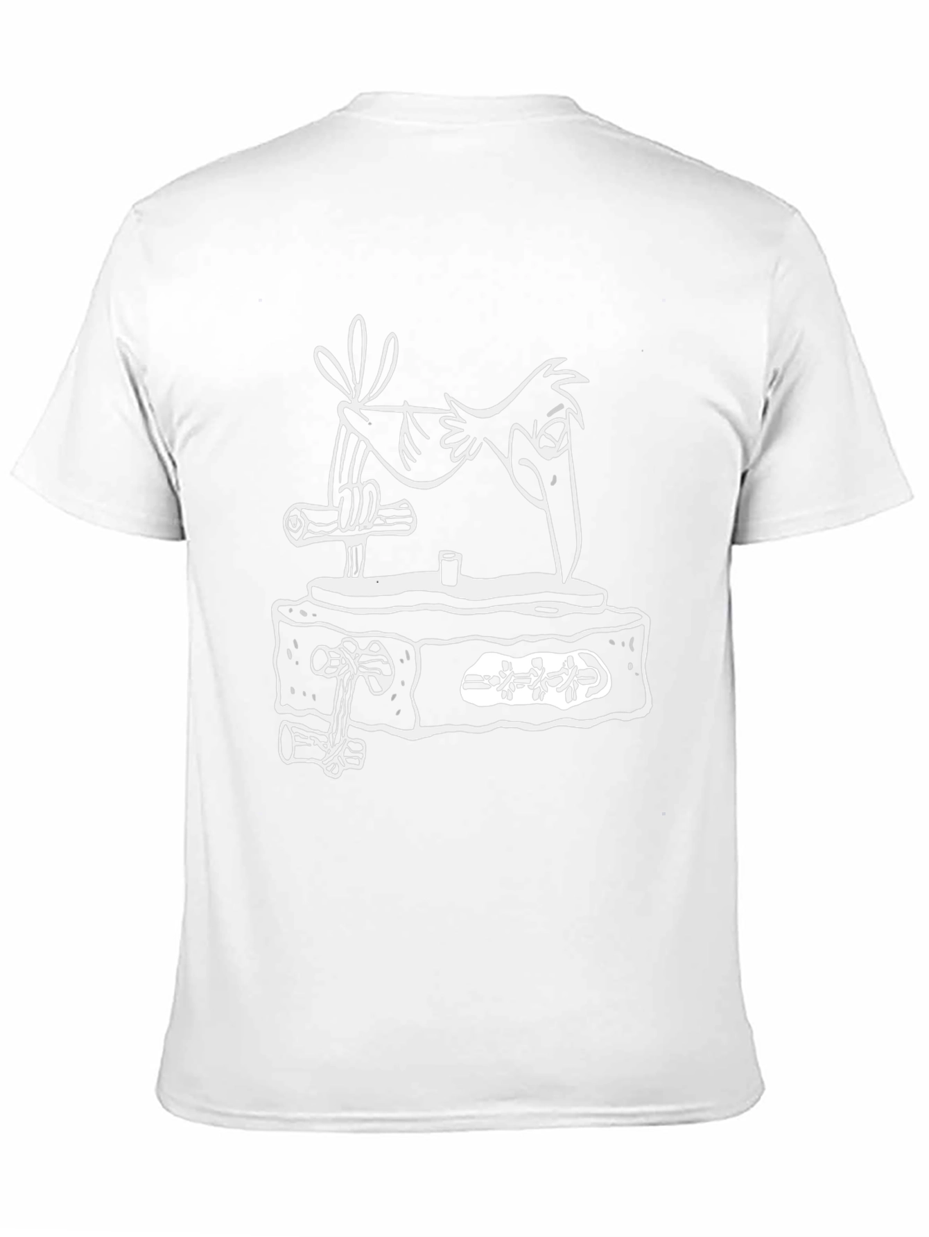 Cartoon Crow on Woodcut Style Graphic Tee
