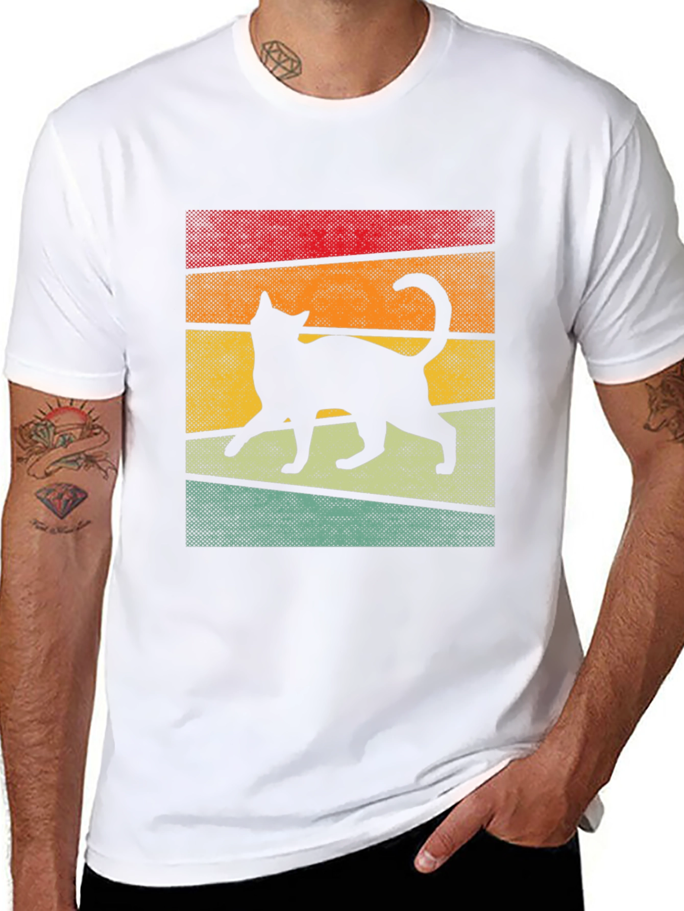 Retro Cat Silhouette T-Shirt