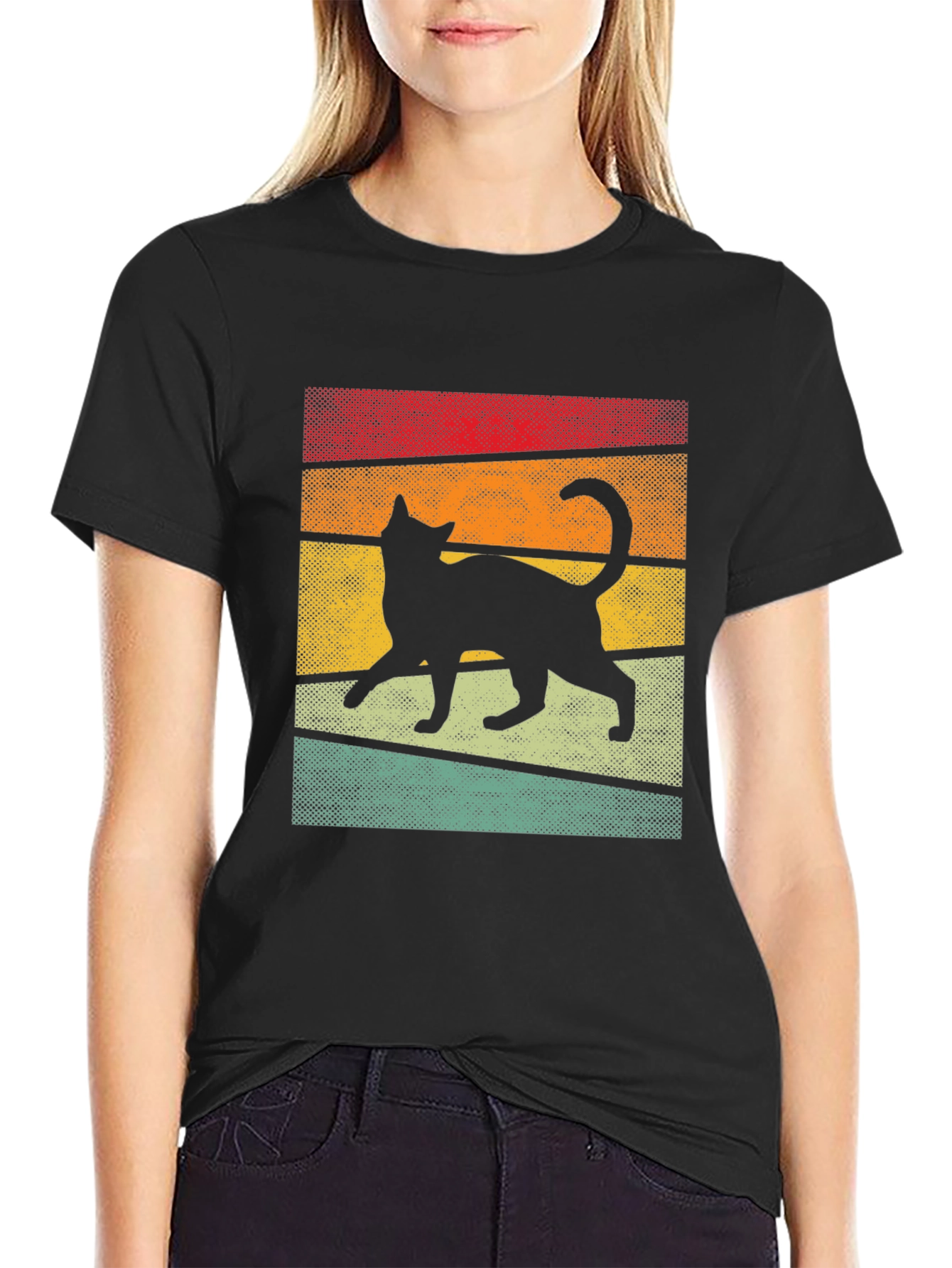 Retro Cat Silhouette T-Shirt