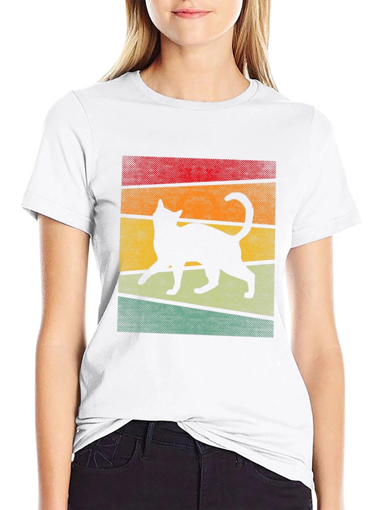 Retro Cat Silhouette T-Shirt