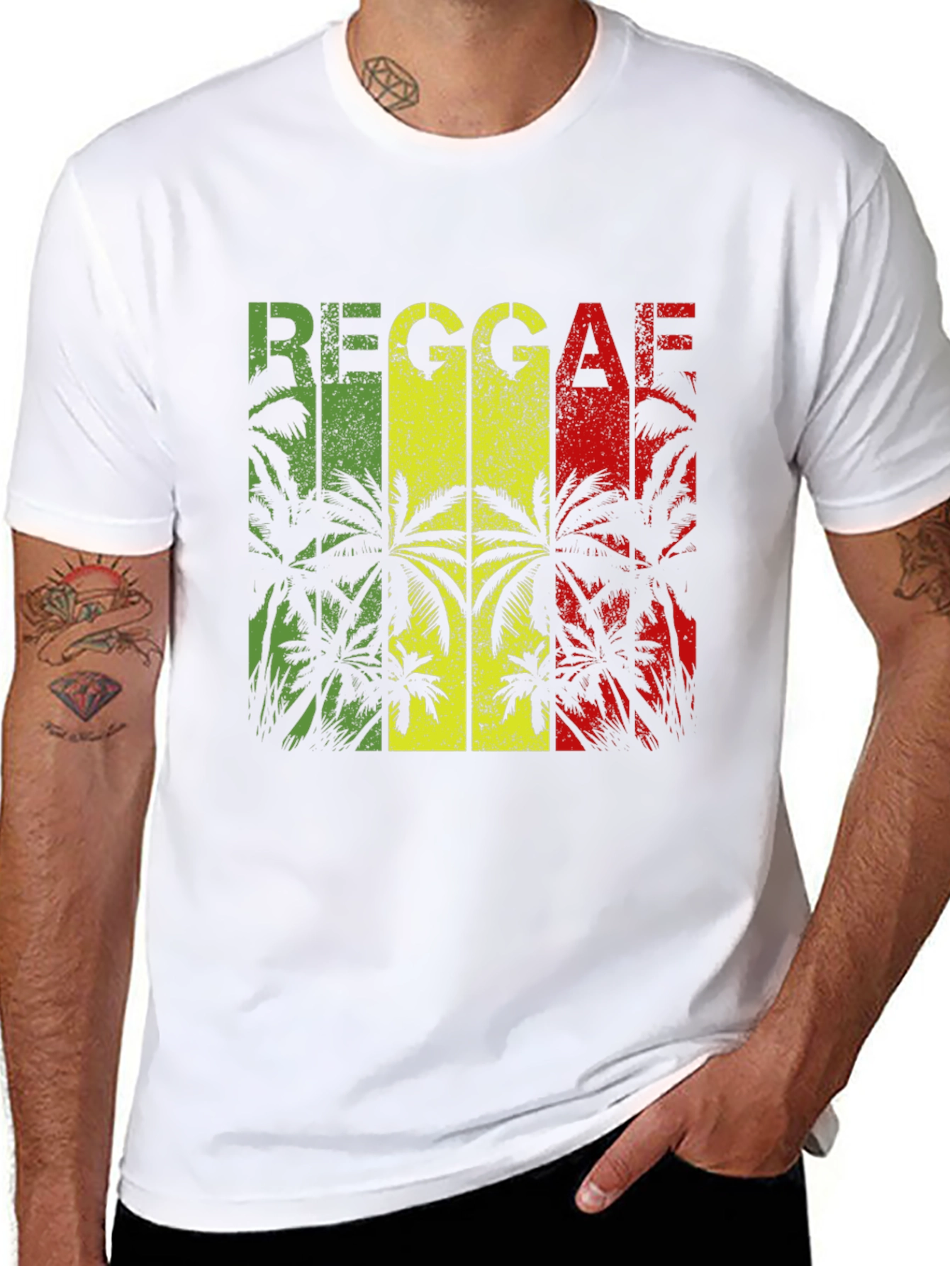 Reggae Palms T-Shirt: Rasta Vibe