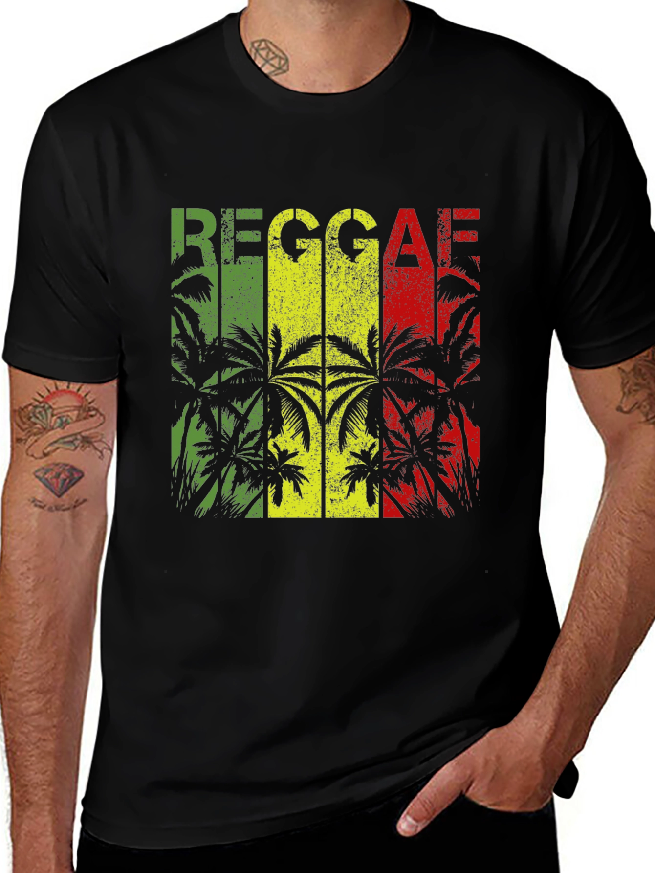 Reggae Palms T-Shirt: Rasta Vibe