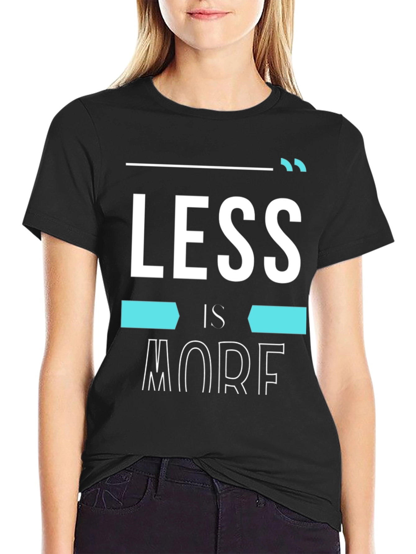 Less is More Graphic Black T-Shirt