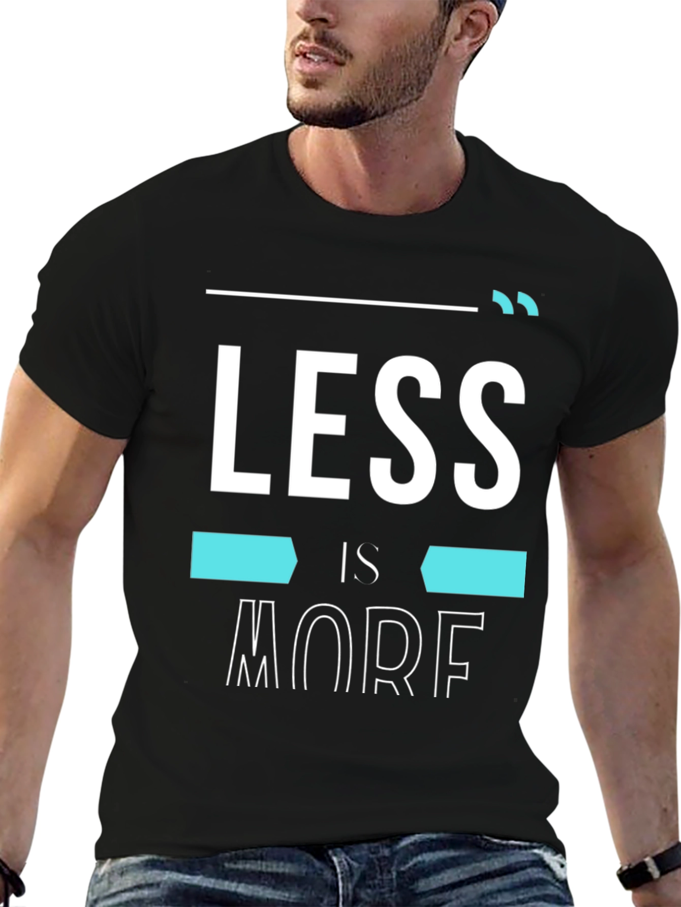Less is More Graphic Black T-Shirt