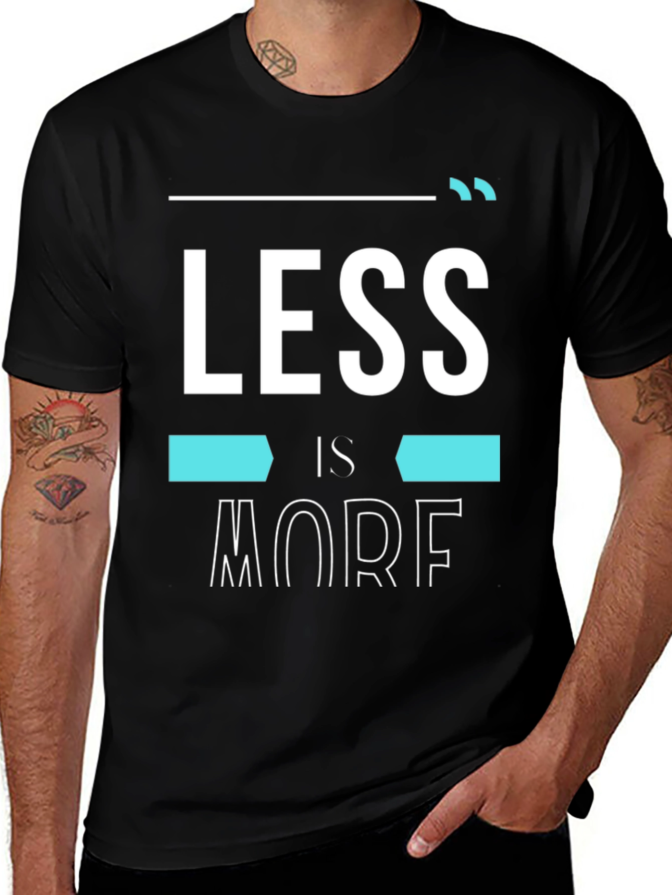 Less is More Graphic Black T-Shirt