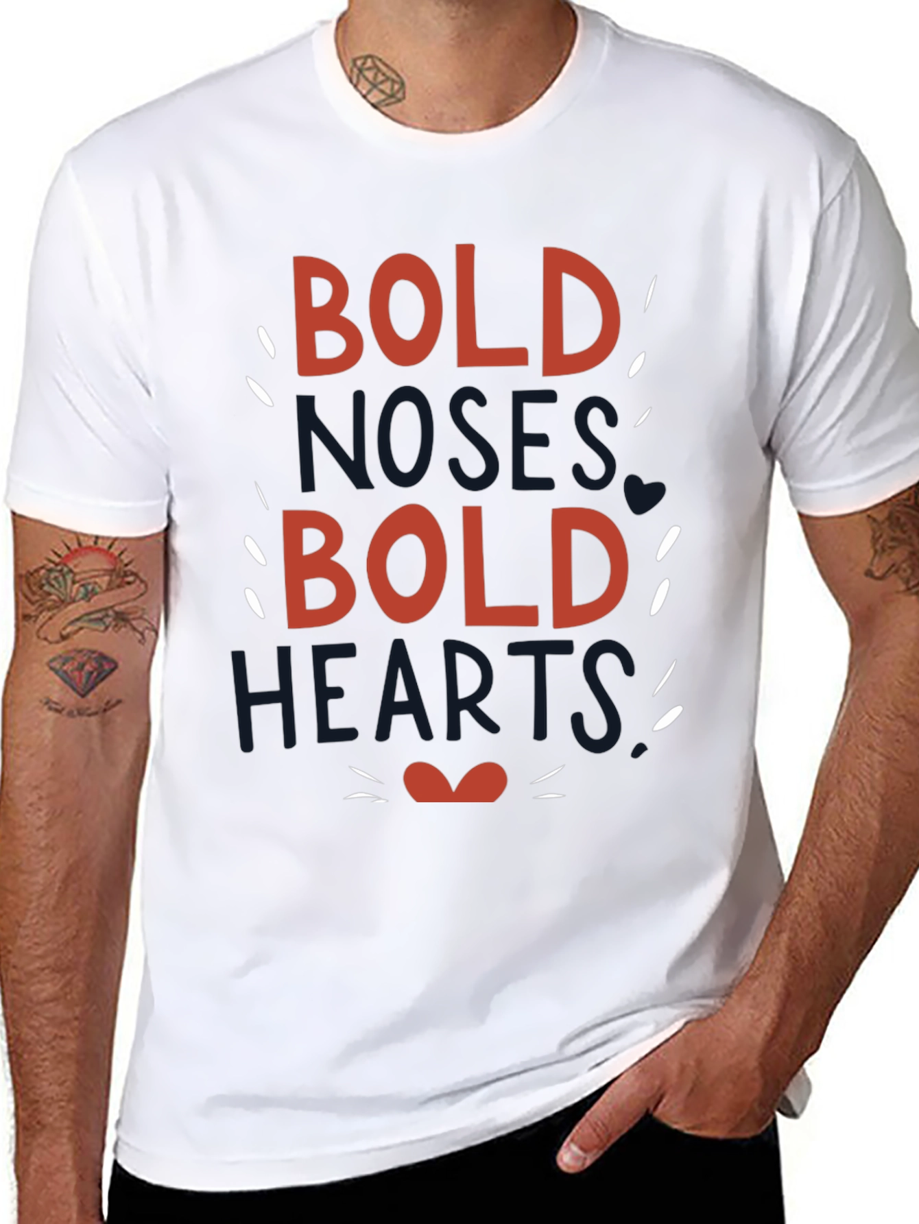 Bold Noses Hearts Graphic Tee - Black