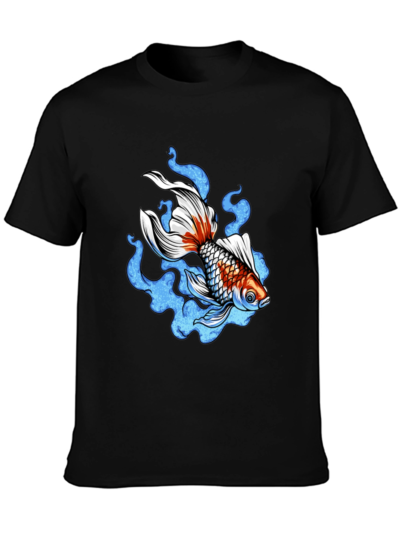 Koi Fish Graphic Black T-Shirt