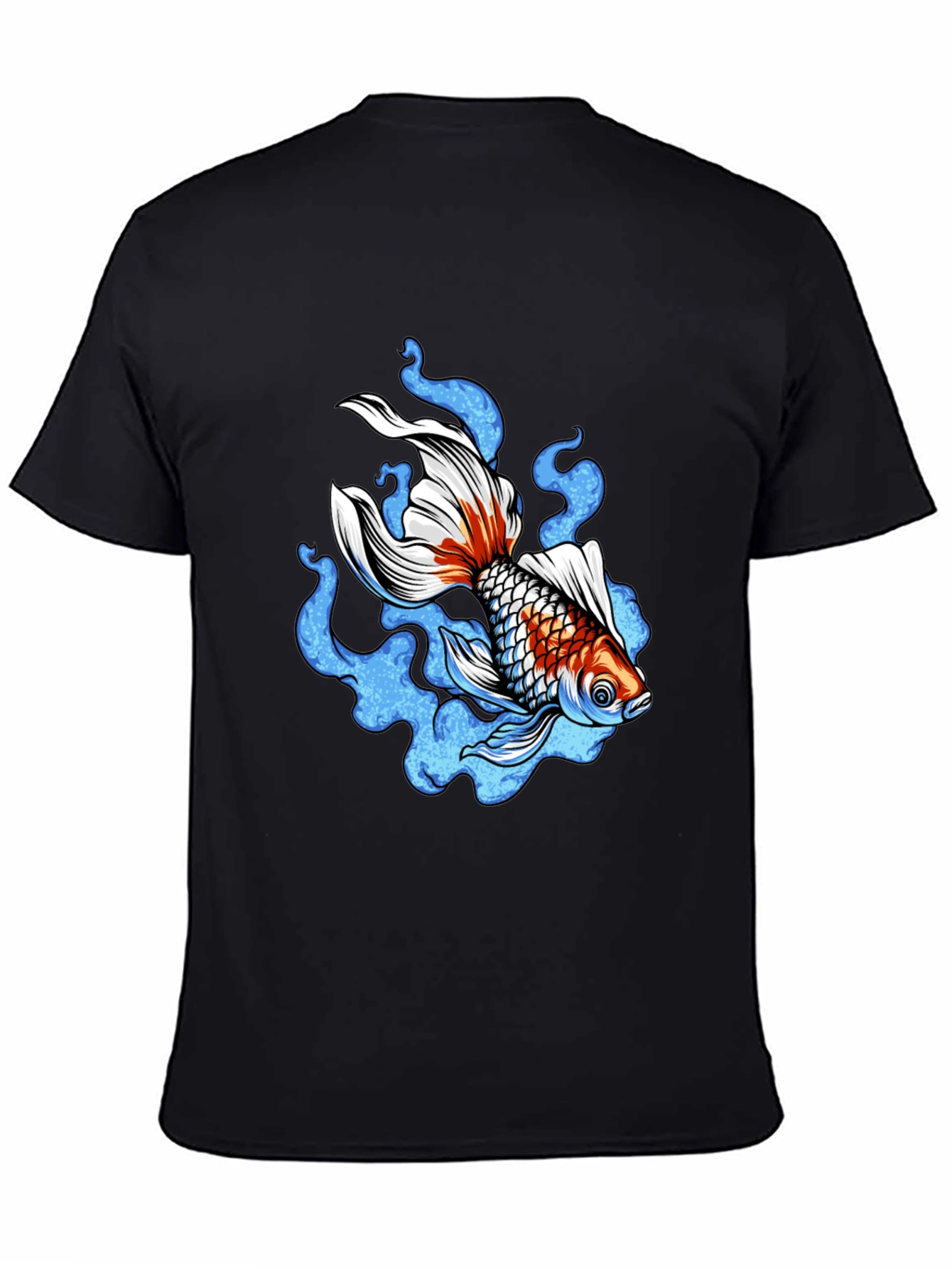 Koi Fish Graphic Black T-Shirt