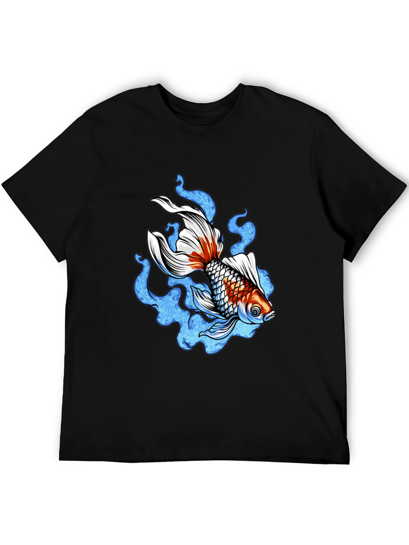 Koi Fish Graphic Black T-Shirt