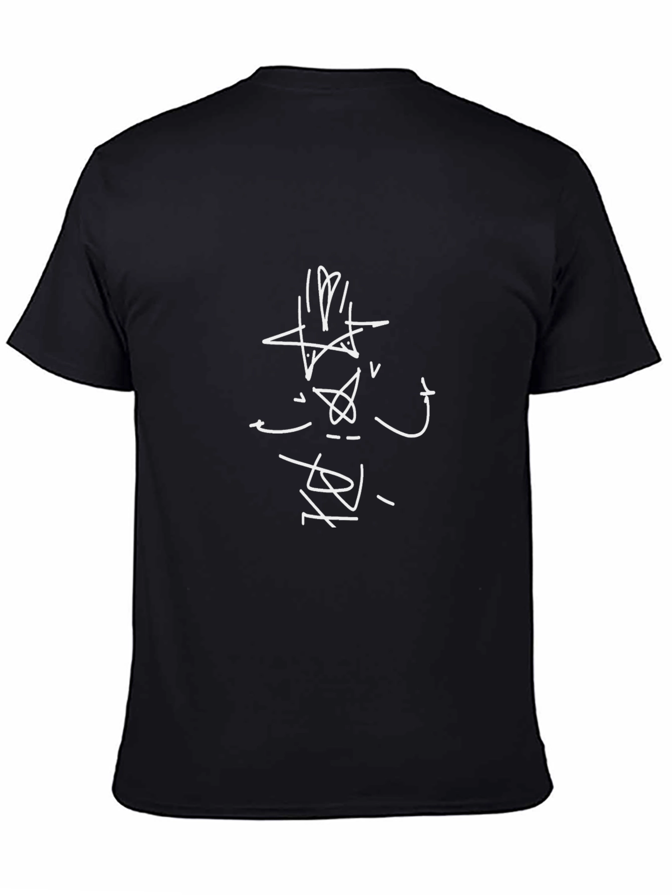 Abstract Graphic Print Mens Black T-Shirt