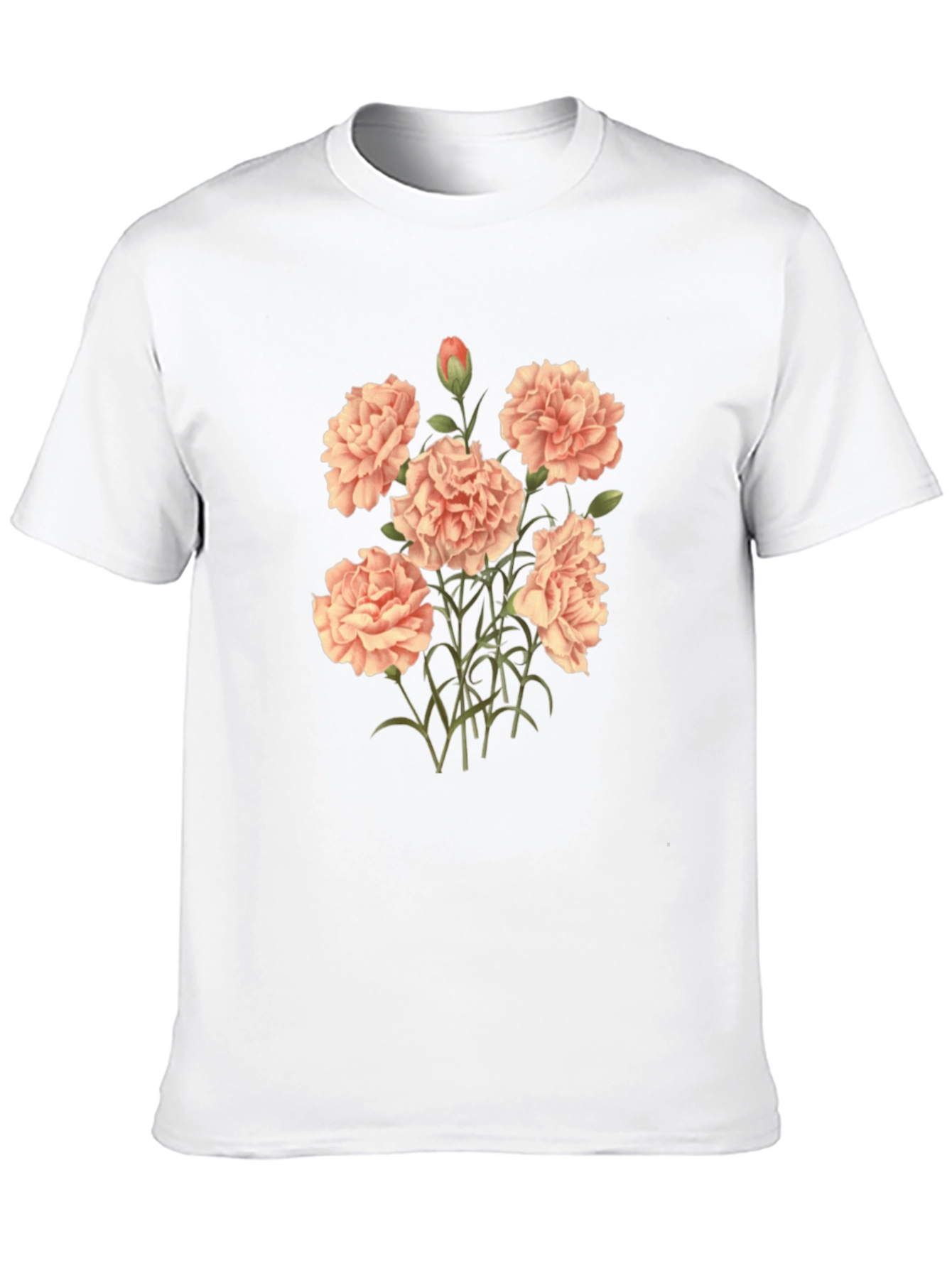 Floral Carnation Black T-Shirt