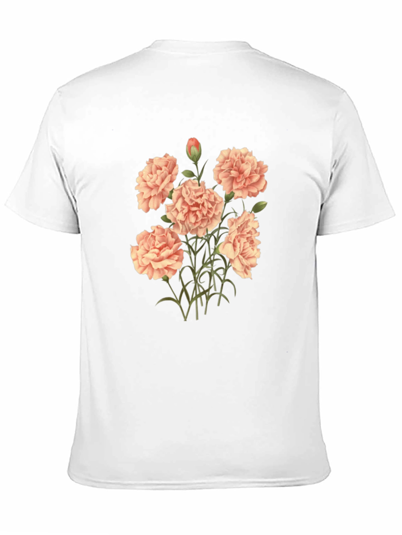 Floral Carnation Black T-Shirt