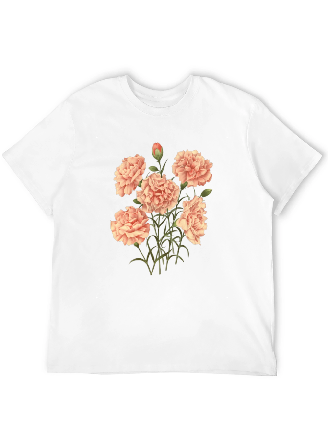 Floral Carnation Black T-Shirt