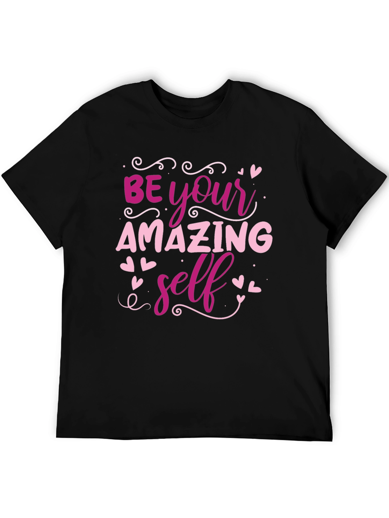 Be Your Amazing Self Black Graphic T-Shirt