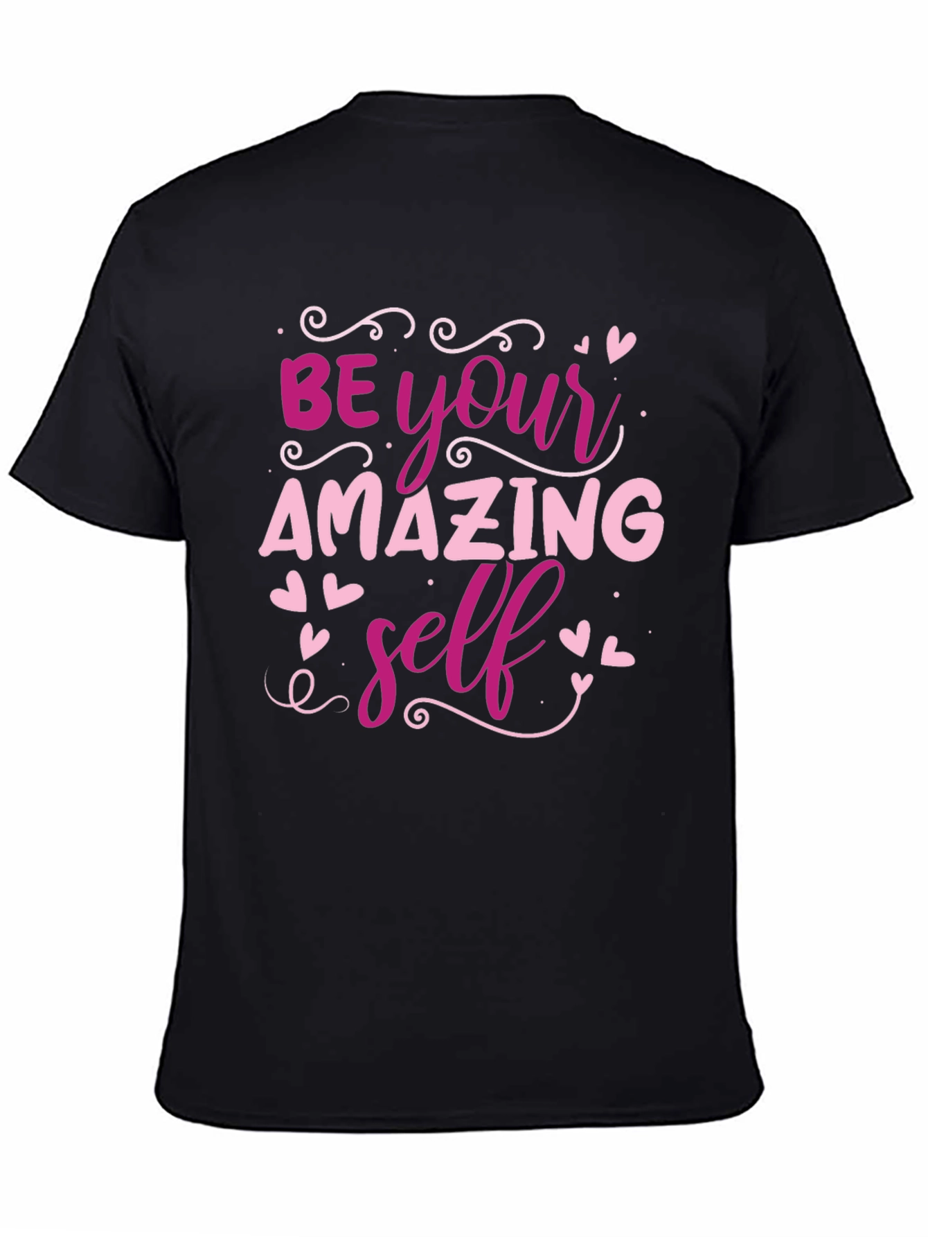 Be Your Amazing Self Black Graphic T-Shirt