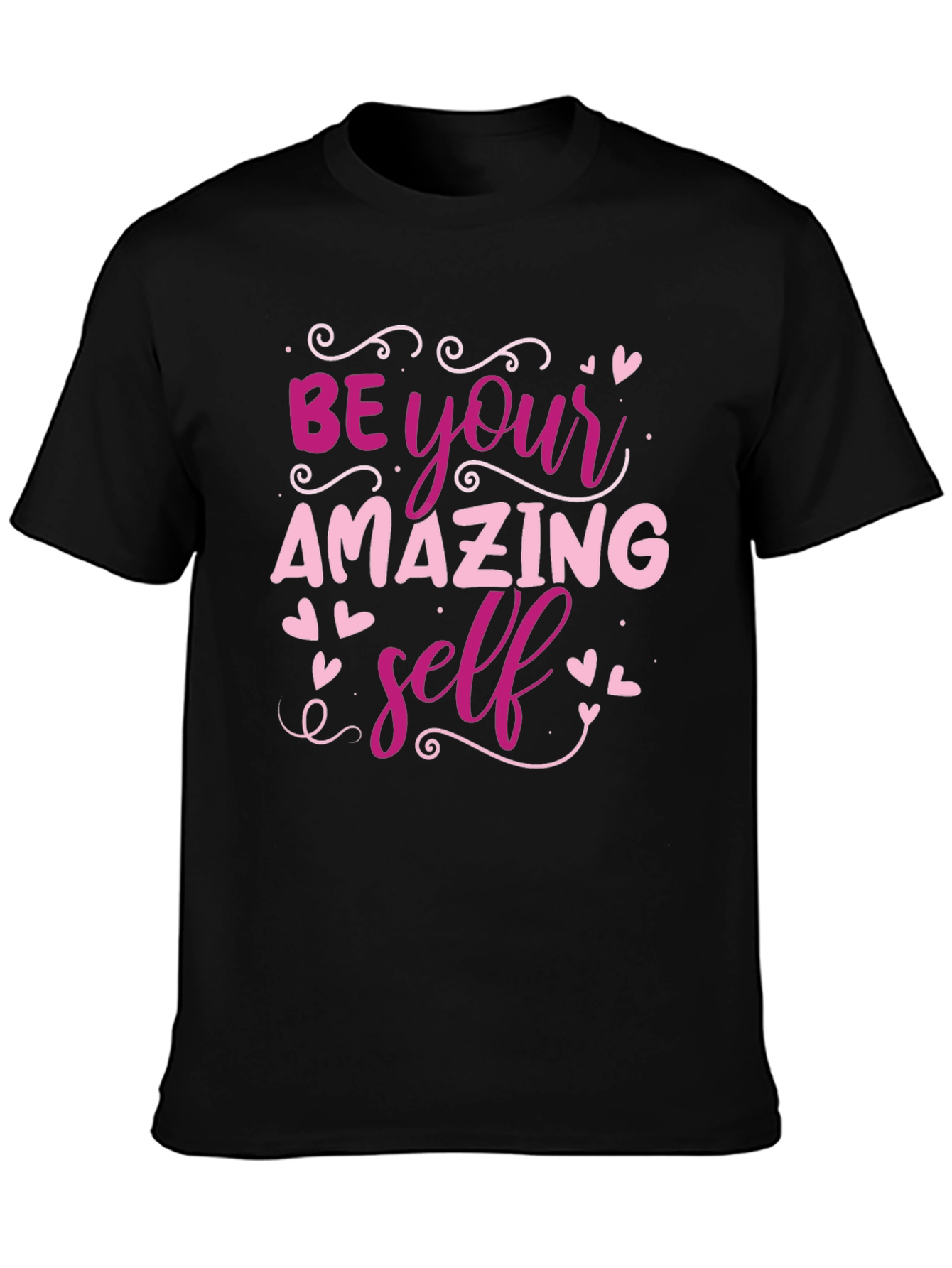 Be Your Amazing Self Black Graphic T-Shirt