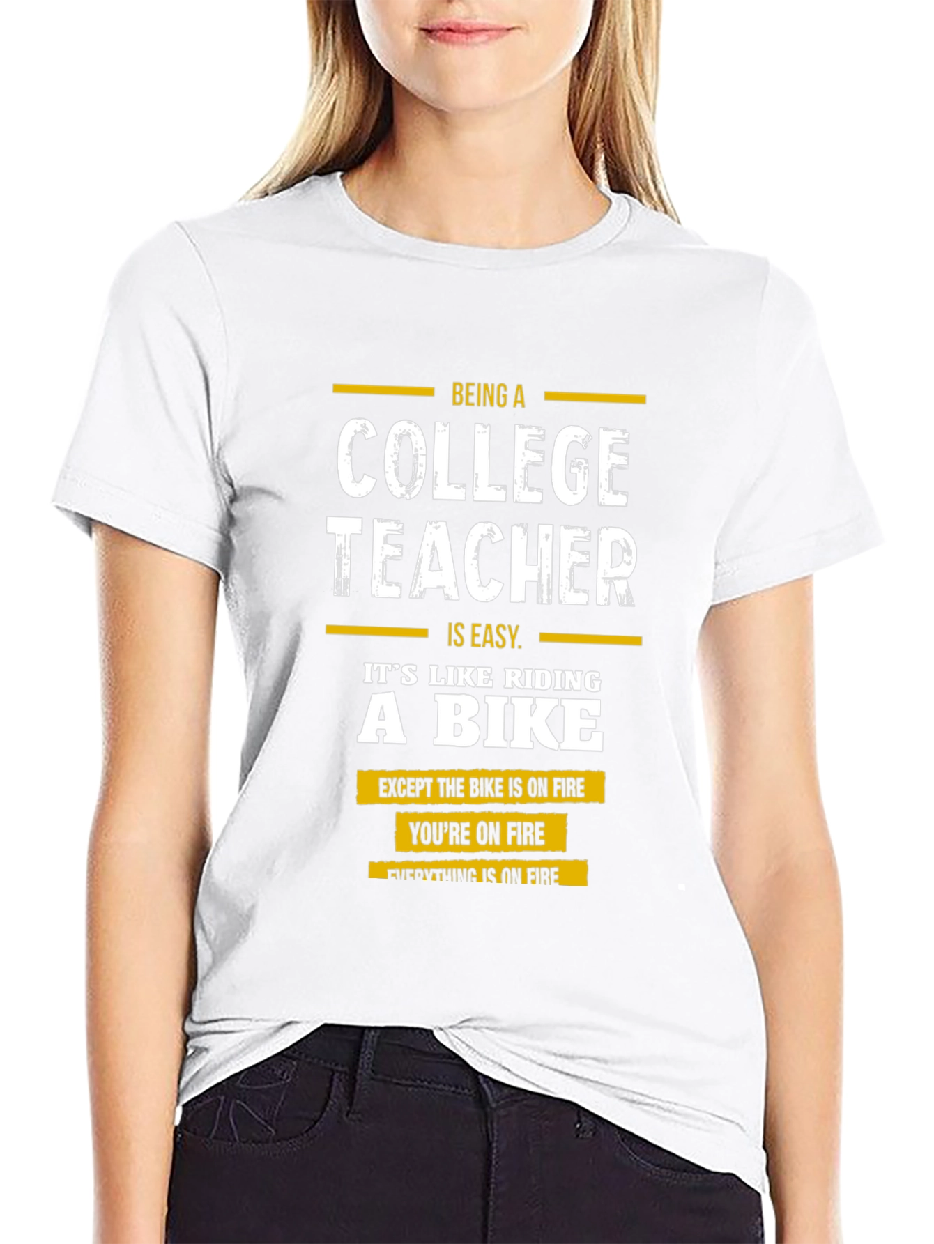 College Teacher On Fire Graphic T-Shirt
