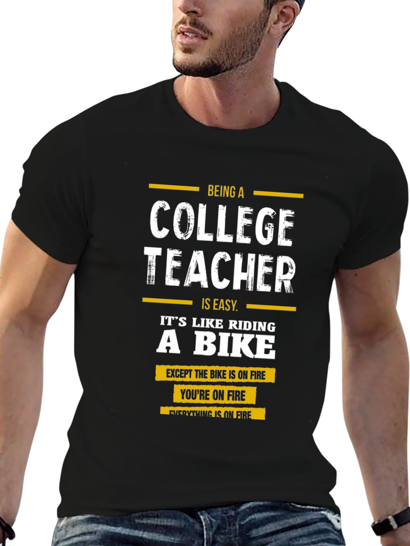 College Teacher On Fire Graphic T-Shirt