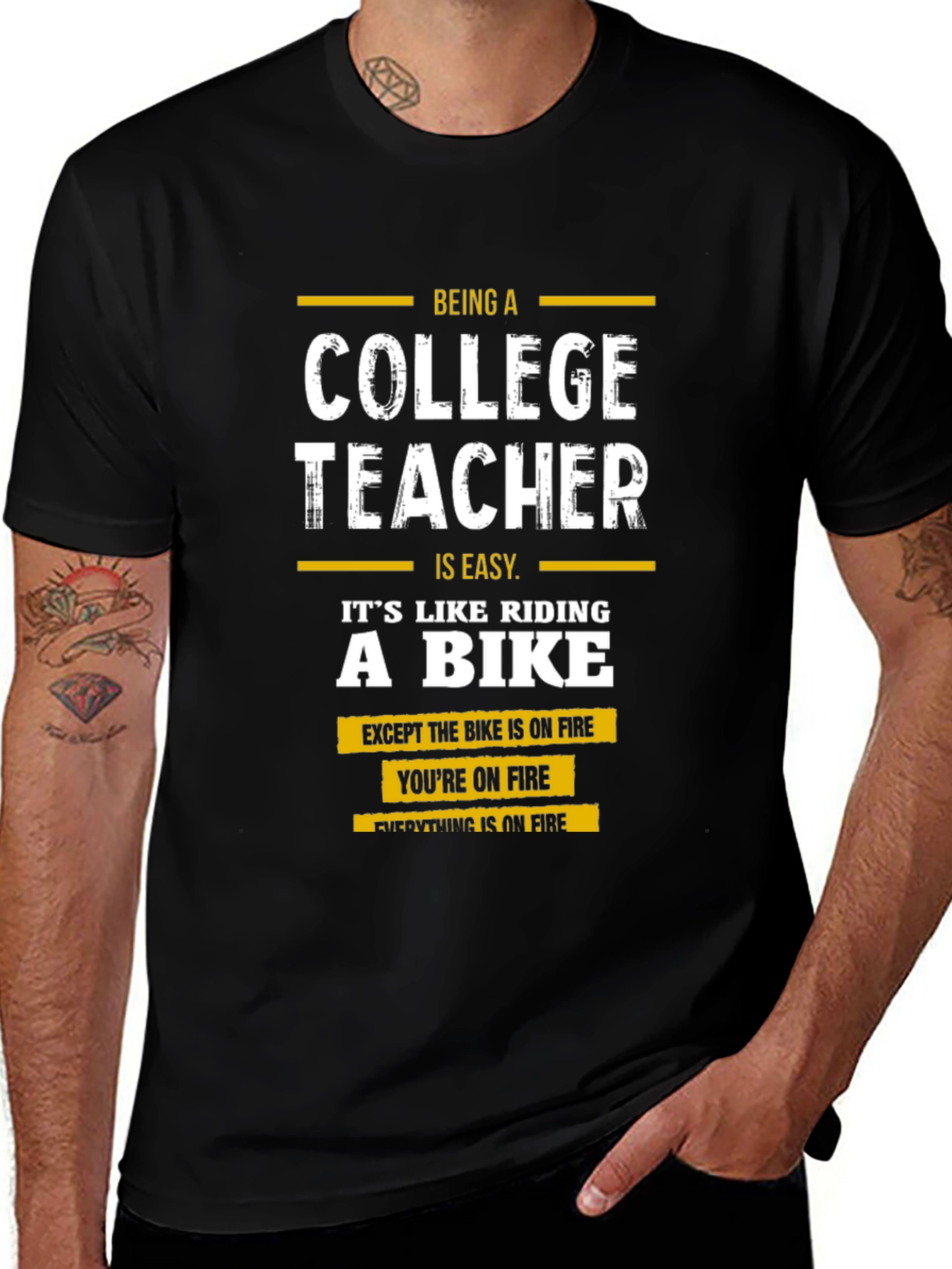 College Teacher On Fire Graphic T-Shirt
