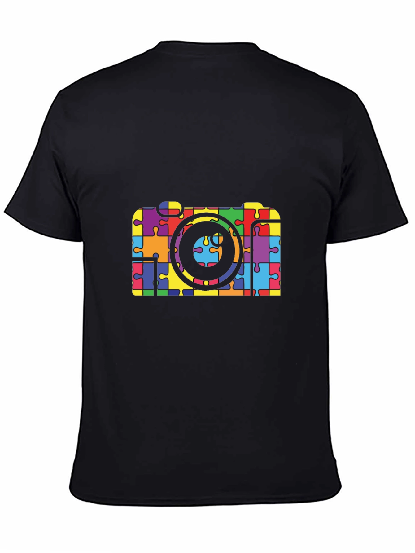 Puzzle Piece Camera Graphic T-Shirt