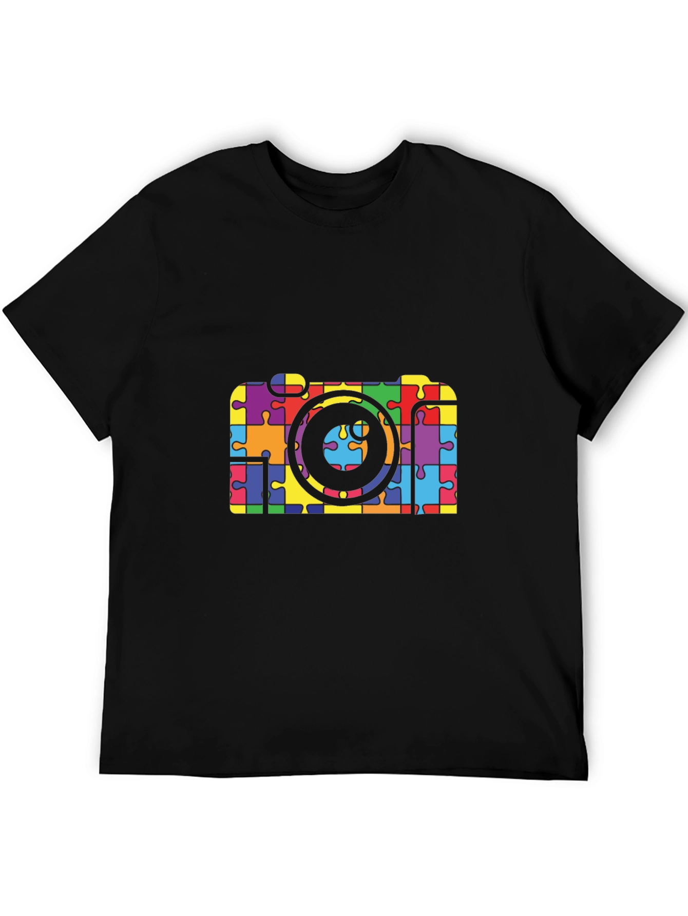 Puzzle Piece Camera Graphic T-Shirt