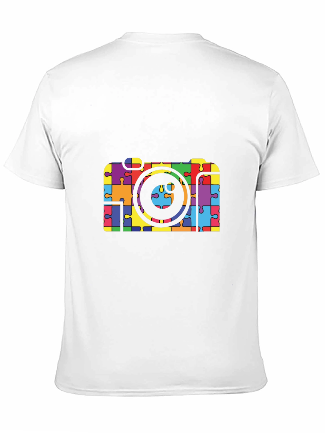 Puzzle Piece Camera Graphic T-Shirt