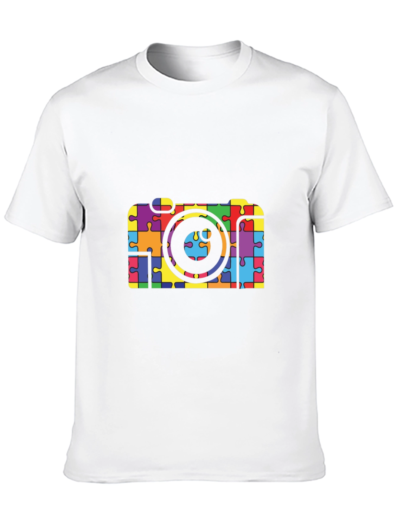 Puzzle Piece Camera Graphic T-Shirt