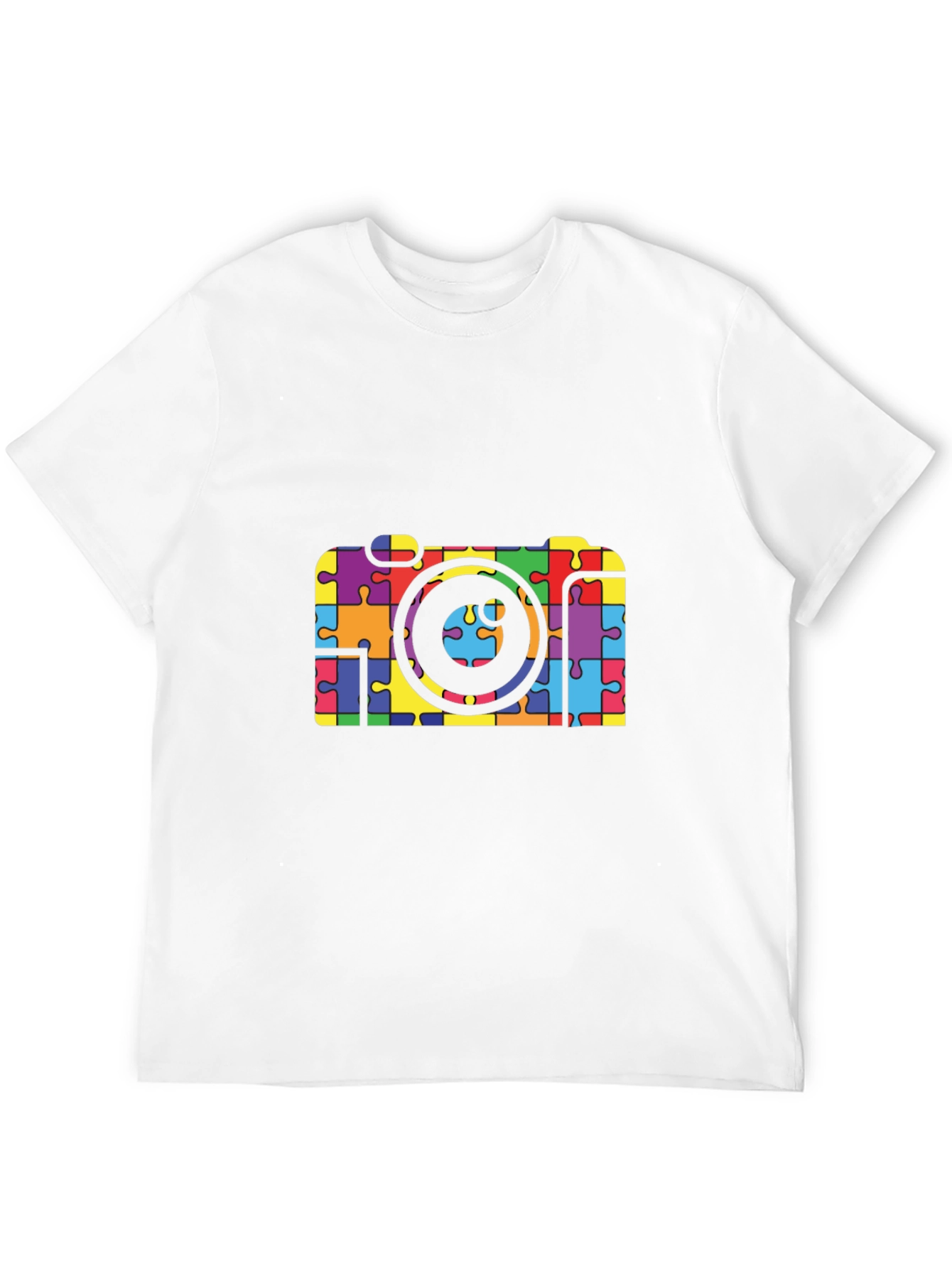 Puzzle Piece Camera Graphic T-Shirt