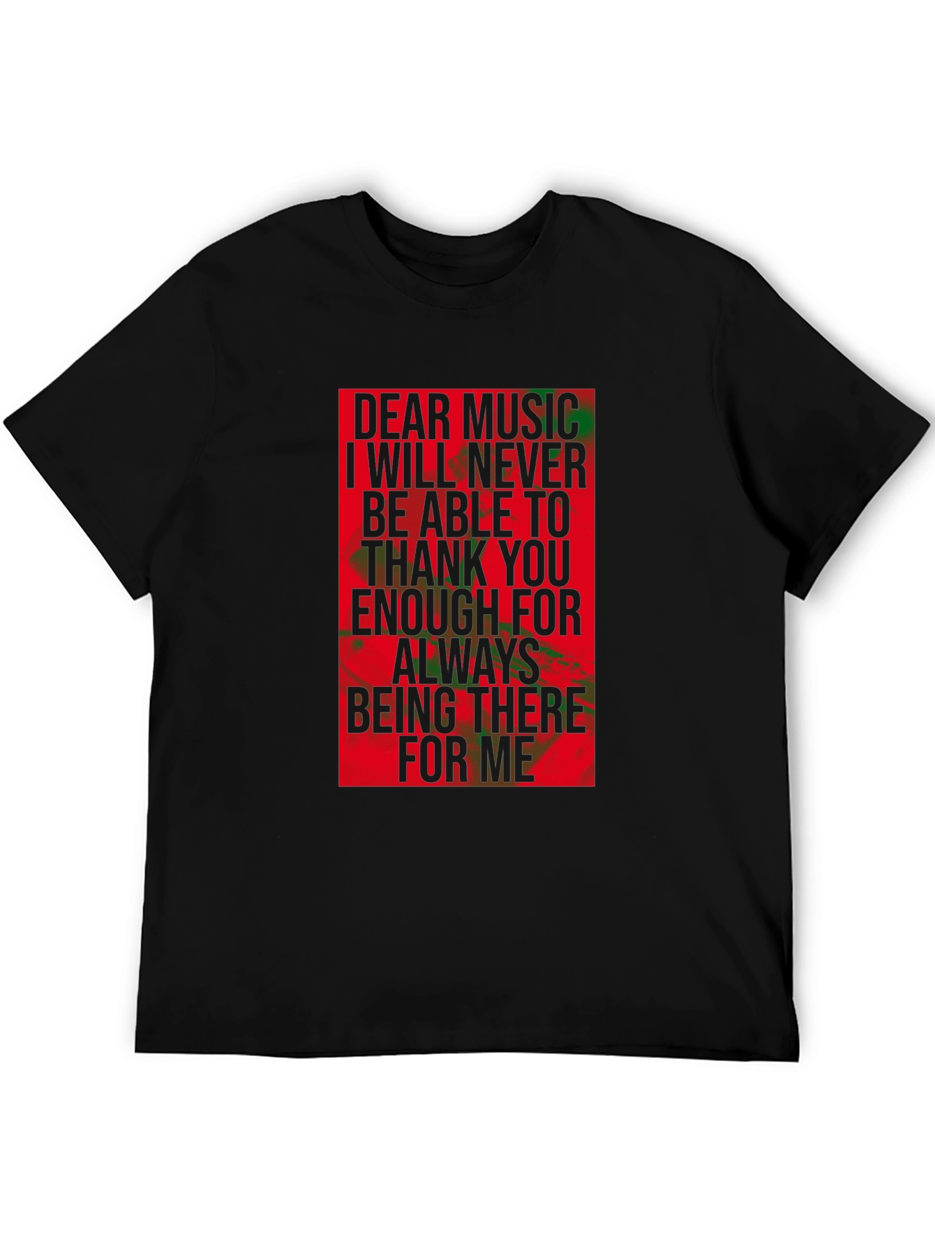 Dear Music Graphic Tee - Black Crew Neck T-Shirt