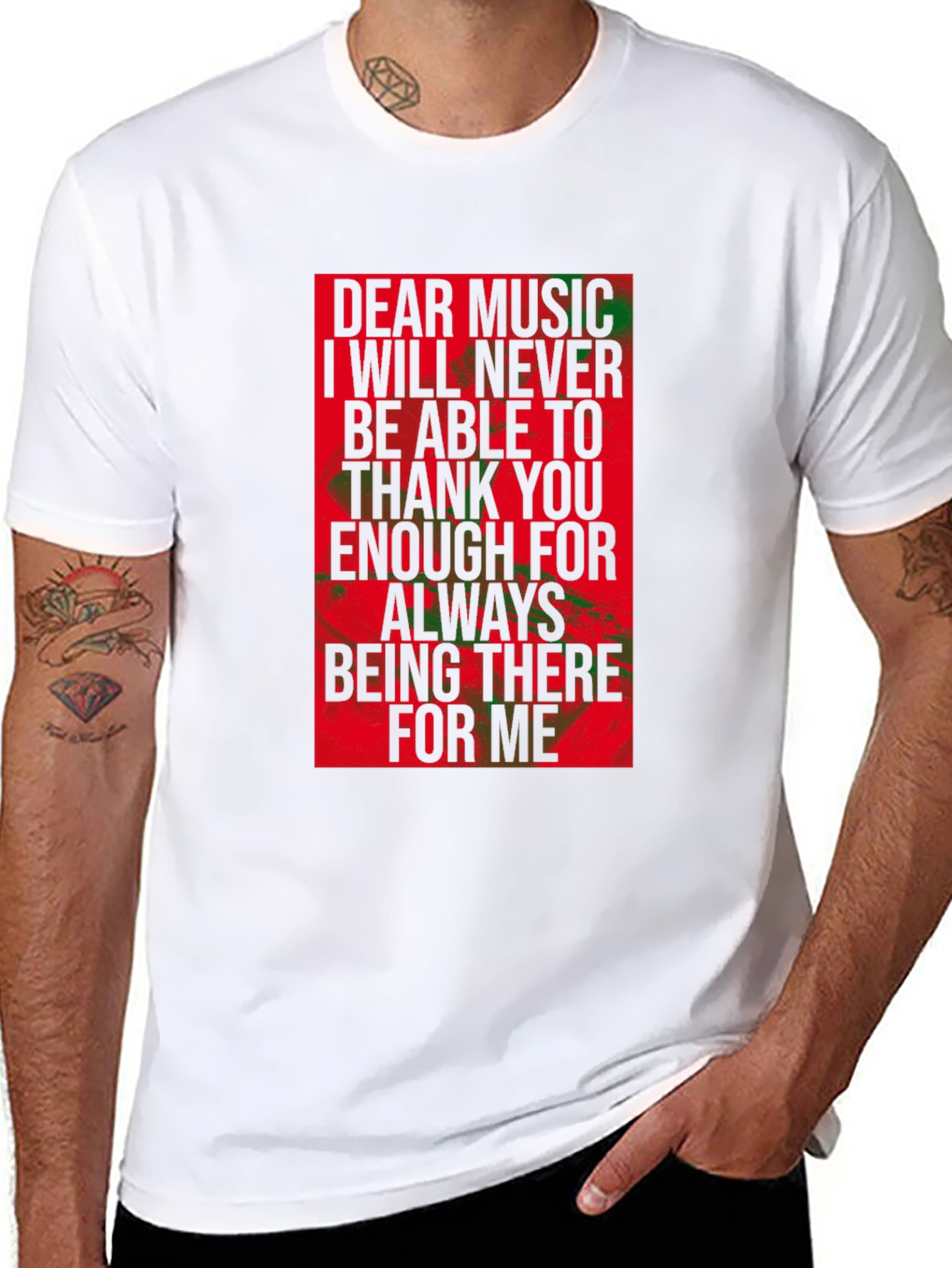 Dear Music Graphic Tee - Black Crew Neck T-Shirt