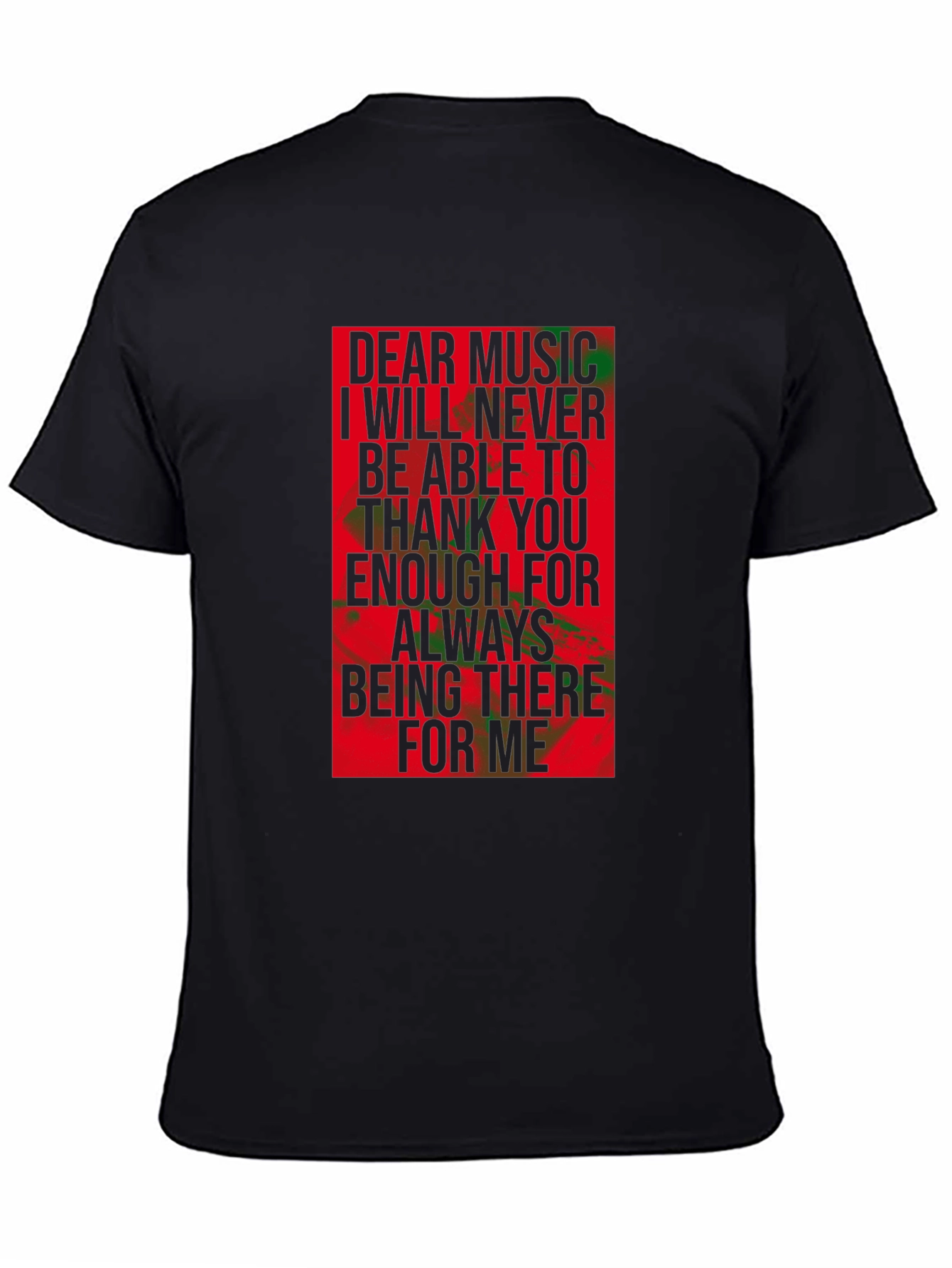 Dear Music Graphic Tee - Black Crew Neck T-Shirt